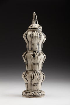 Leslie Fry_Held_2014_glazed vitreous china, pigment_Feminist Figurative_Kohler