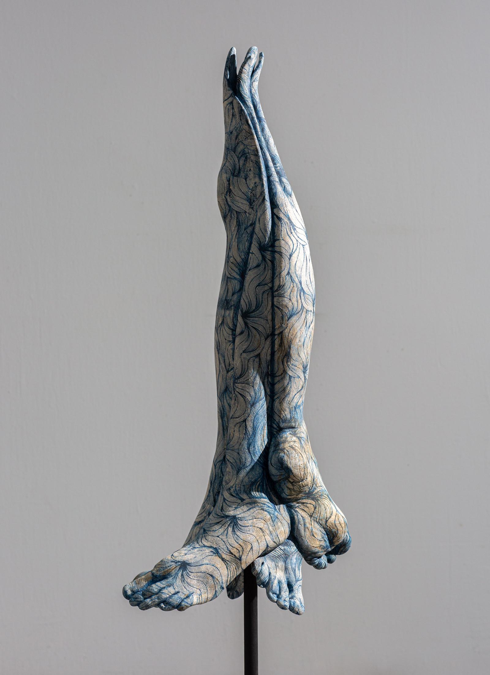Leslie Fry_Stand_2025_ceramic, cast iron base, pigments_Feminist Figurative For Sale 1