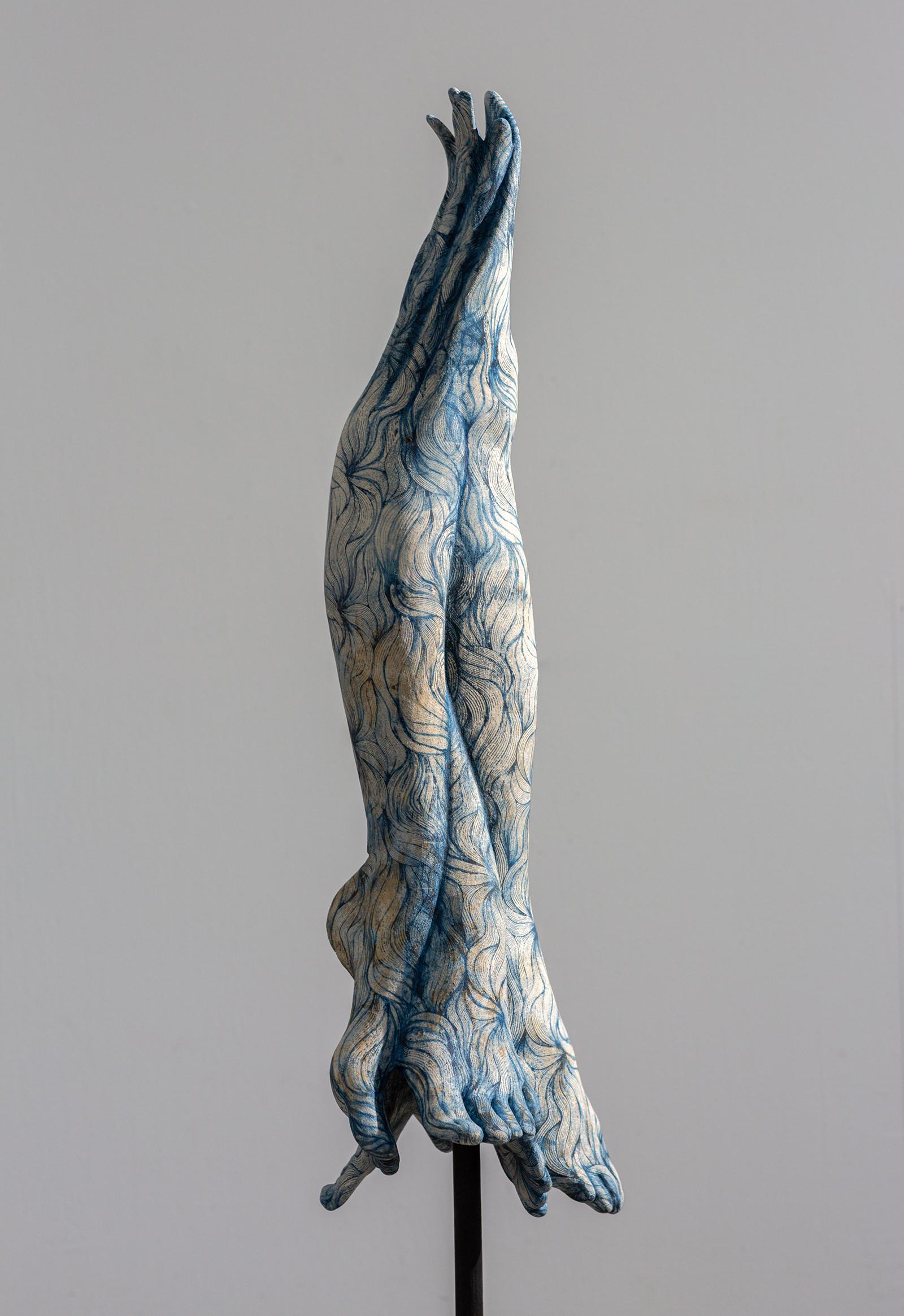 Leslie Fry_Stand_2025_ceramic, cast iron base, pigments_Feminist Figurative For Sale 2