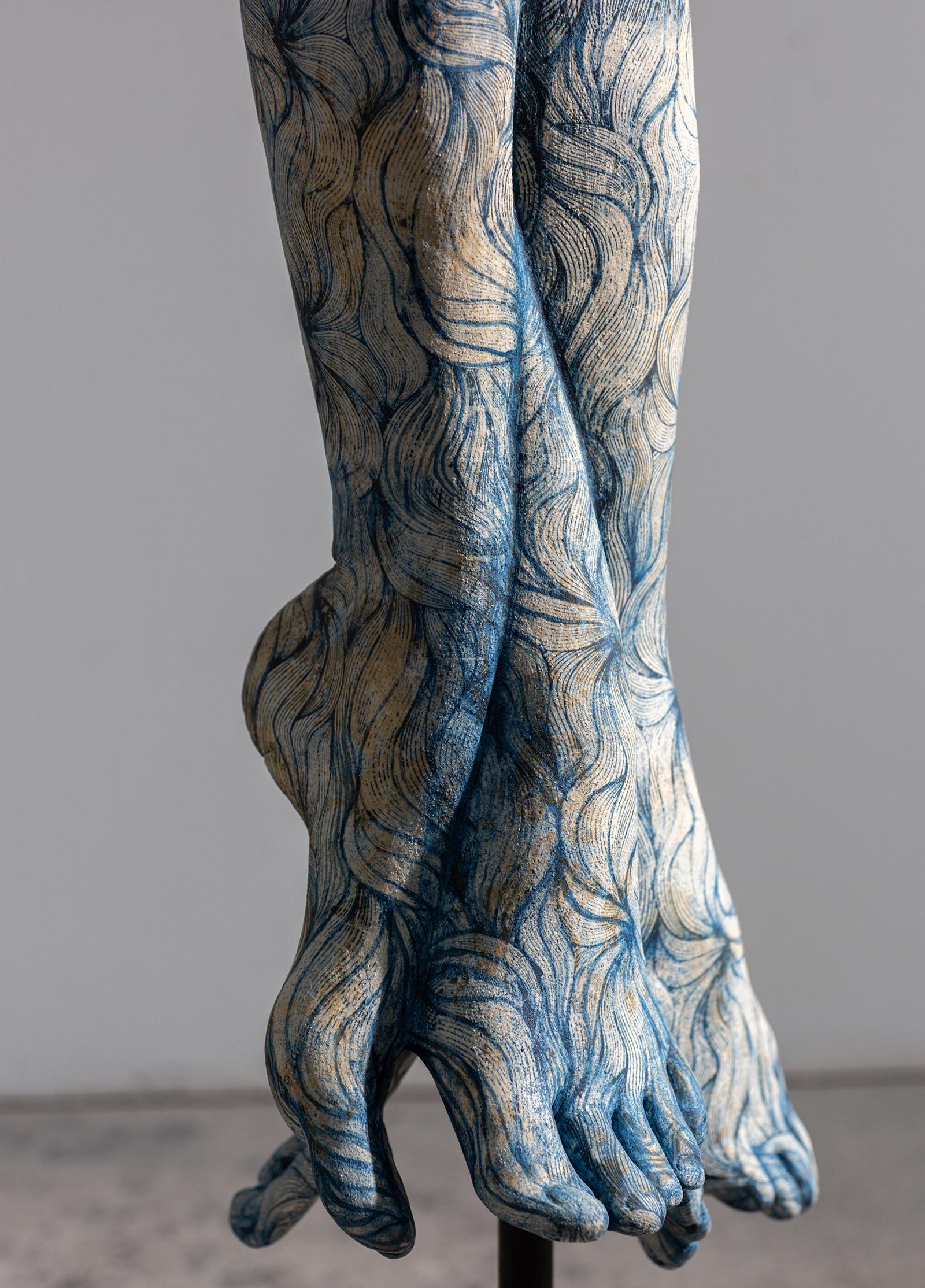 Leslie Fry_Stand_2025_ceramic, cast iron base, pigments_Feminist Figurative For Sale 3