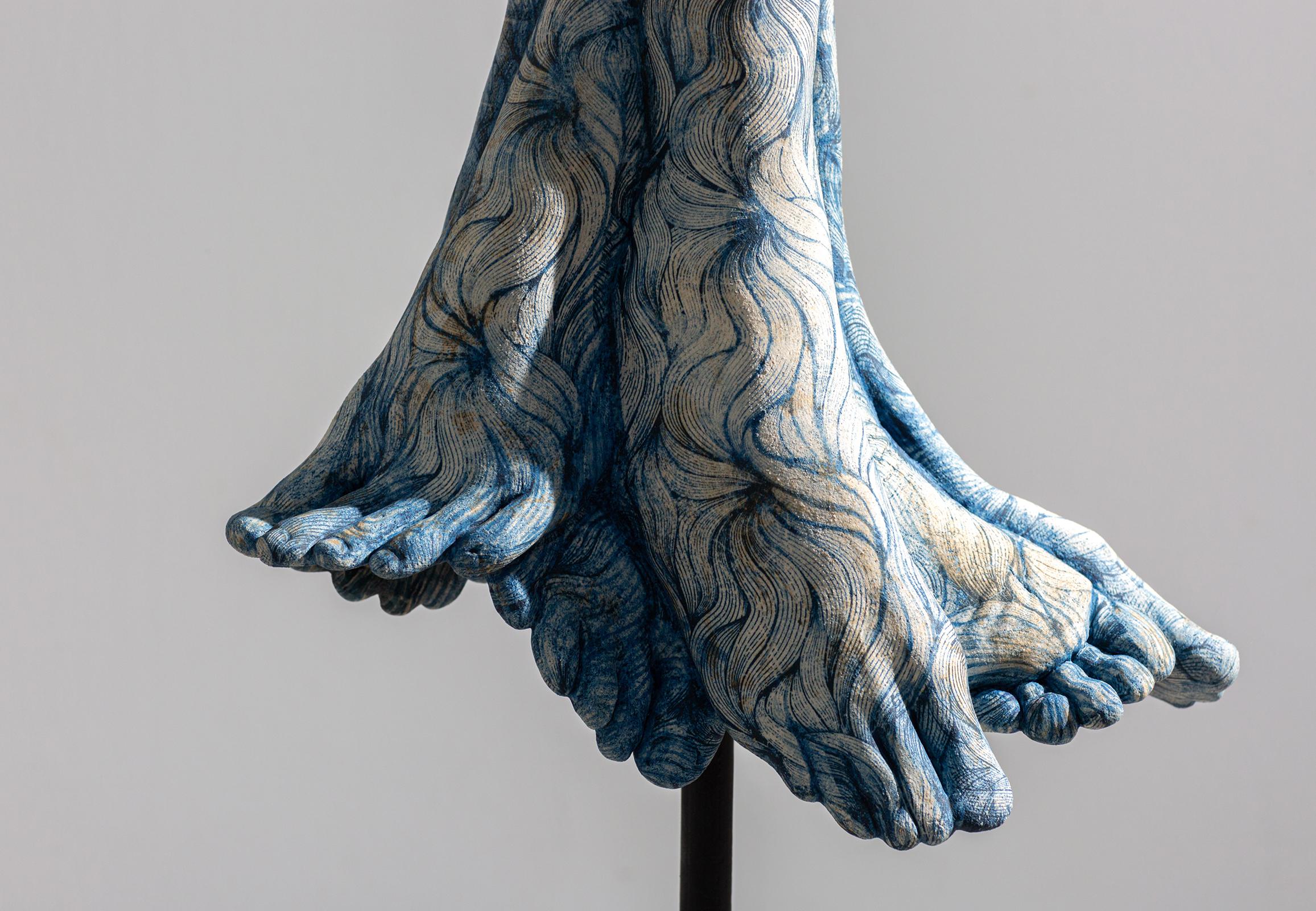 Leslie Fry_Stand_2025_ceramic, cast iron base, pigments_Feminist Figurative For Sale 4