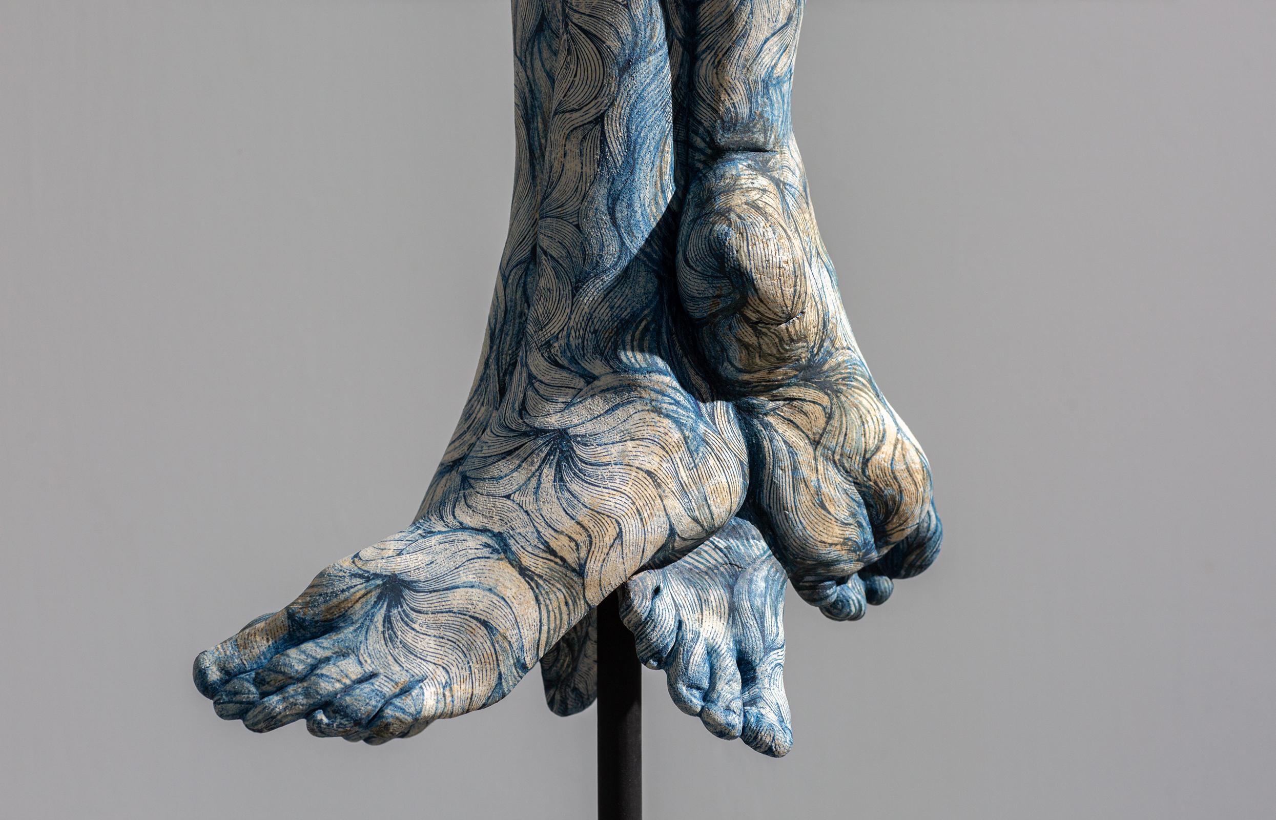 Leslie Fry_Stand_2025_ceramic, cast iron base, pigments_Feminist Figurative For Sale 6