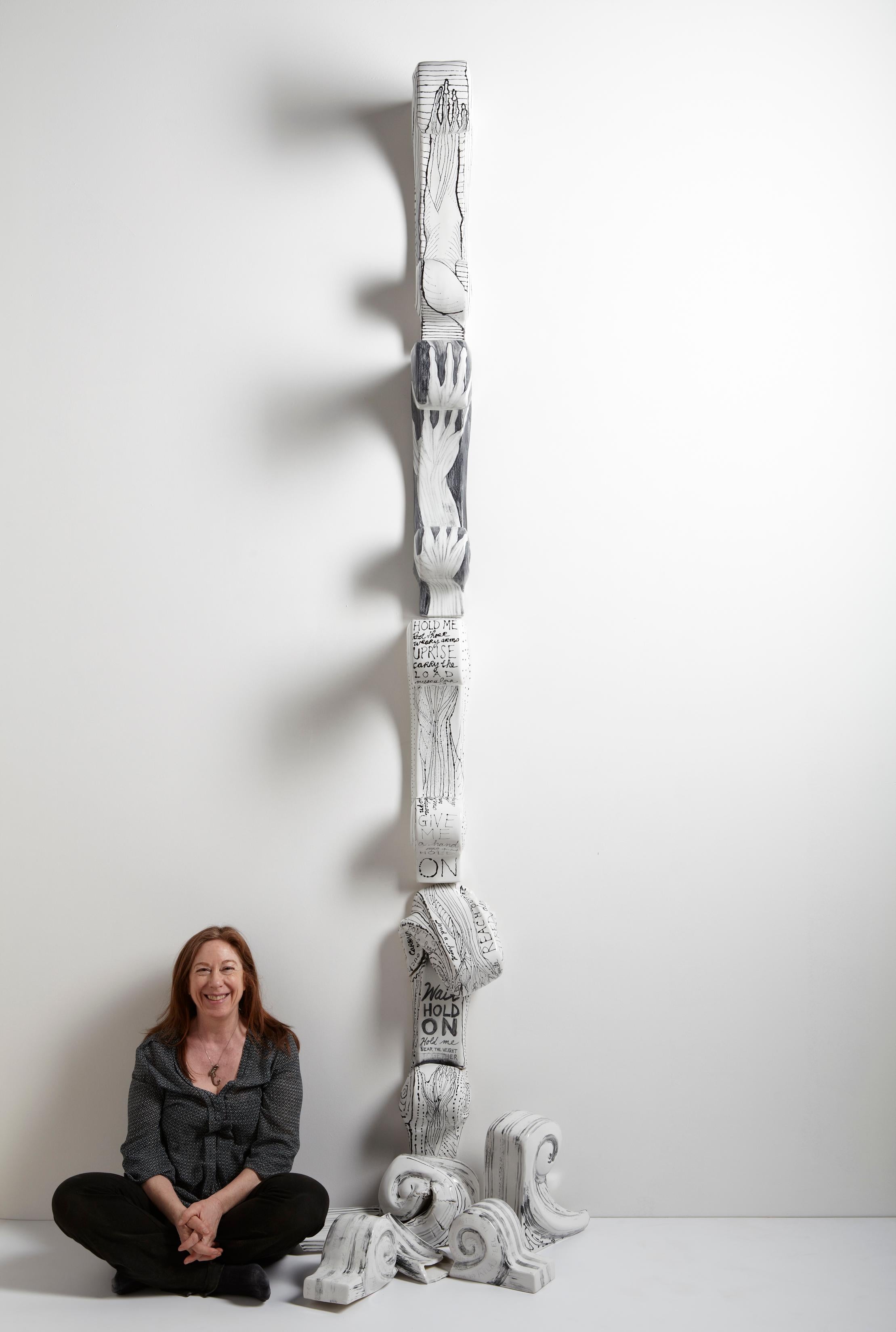 Leslie Fry_Support Quartet_2014_Sculpture_Glazed Vitrious China_Koehler Artist For Sale 4