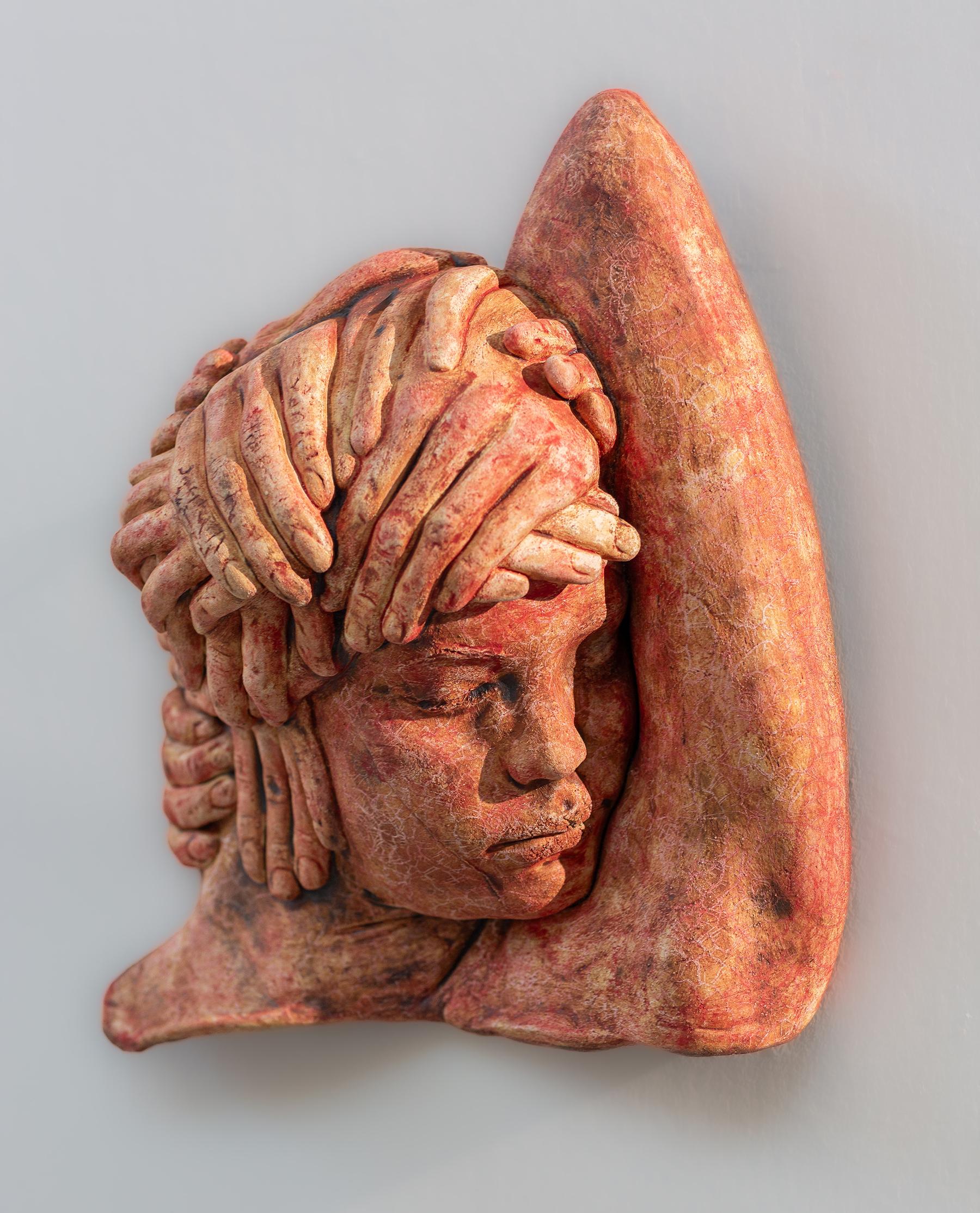 Leslie Fry_Touched_2025_Ceramic sculpture_Portraiture For Sale 1