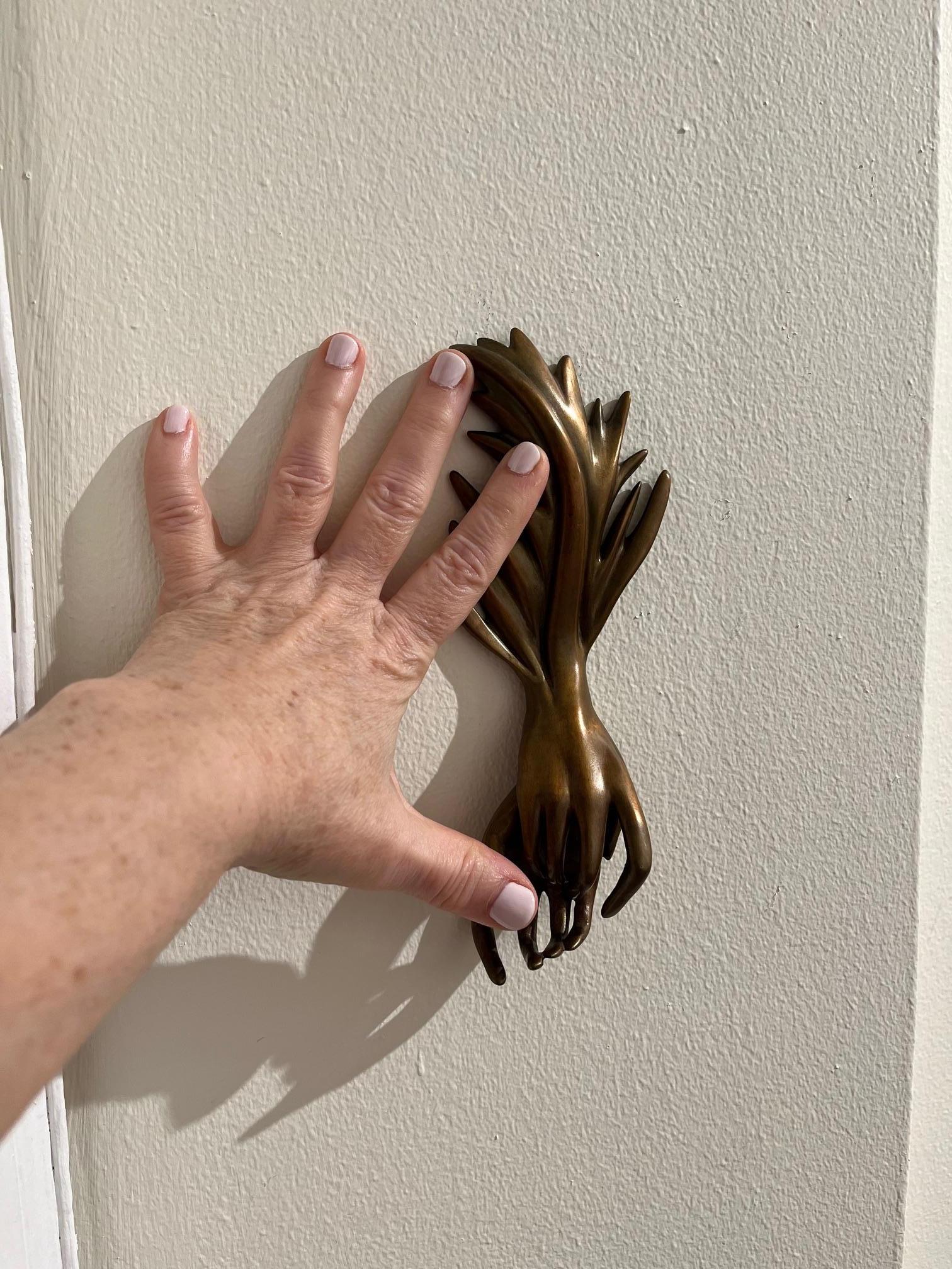 Touched, 2023, Bronze, edition of 10, Cuffed Series, Hand Sculptures For Sale 2