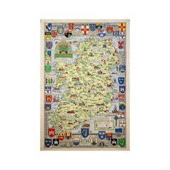 Circa 1960 Historical Map of Ireland by Leslie George Bullock