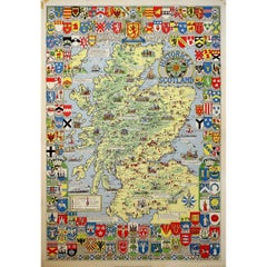 Mapa histórico de Escocia de 1960, por Leslie George Bullock