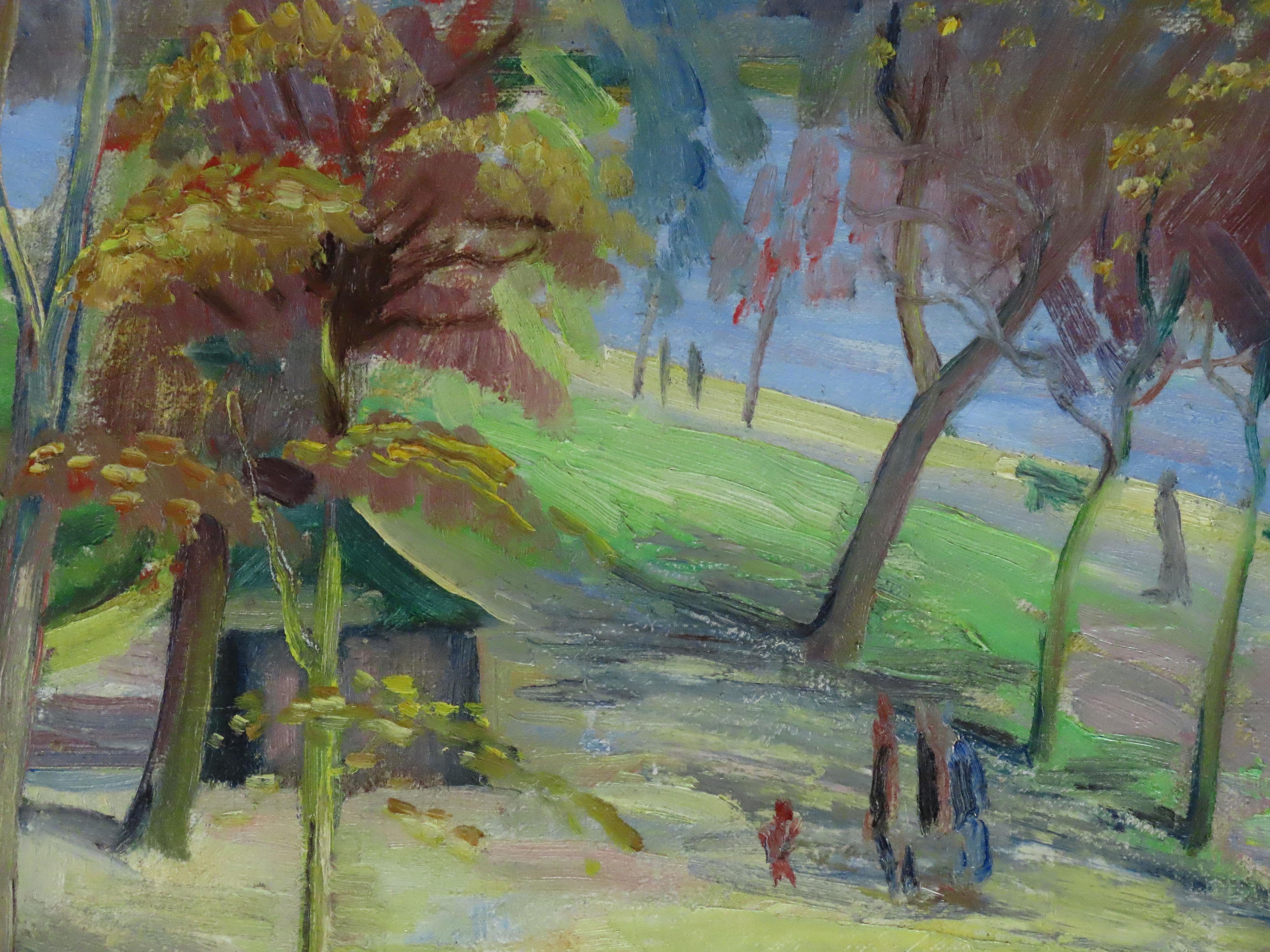 Leslie Hall Woollatt, 1905 - 1974.
A painter and sculptor who studied at the Nottingham School of Artists. He exhibited at the Royal Academy, Royal Institute and Nottingham Society of Artists. Provenance: from a large collection by the artist.

Oil