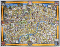 Vintage Wonderground Map of London by MacDonald 'Max' Gill c. 1924 original poster 