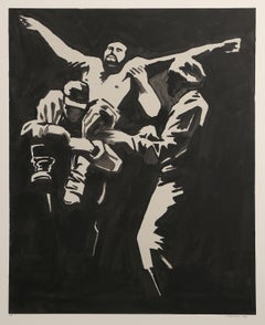 Prisoner III, Modern Monotype Etching with Aquatint by Leslie Machinist