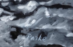 Contemporary oil painting photorealism tire tracks mud dirt textured signed