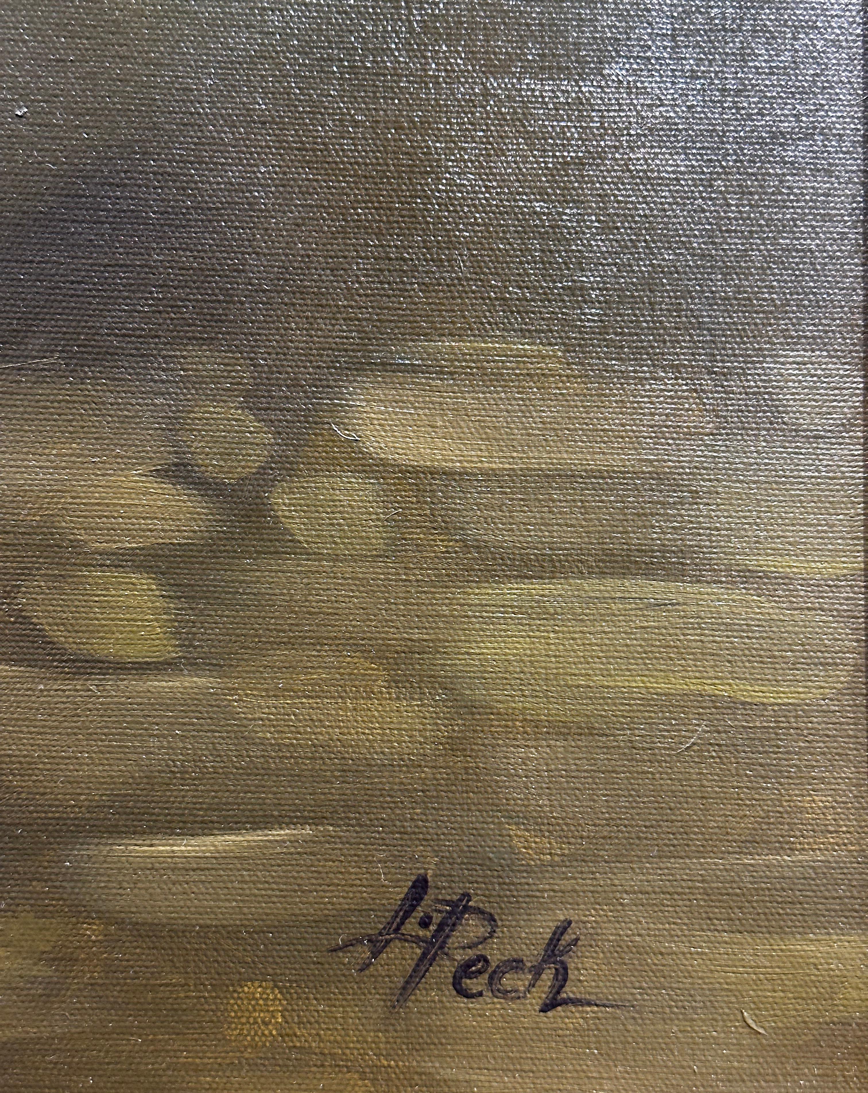 Leslie Peck, « French White », 30x40, peinture à l'huile de paysage de ferme et de vache  en vente 6