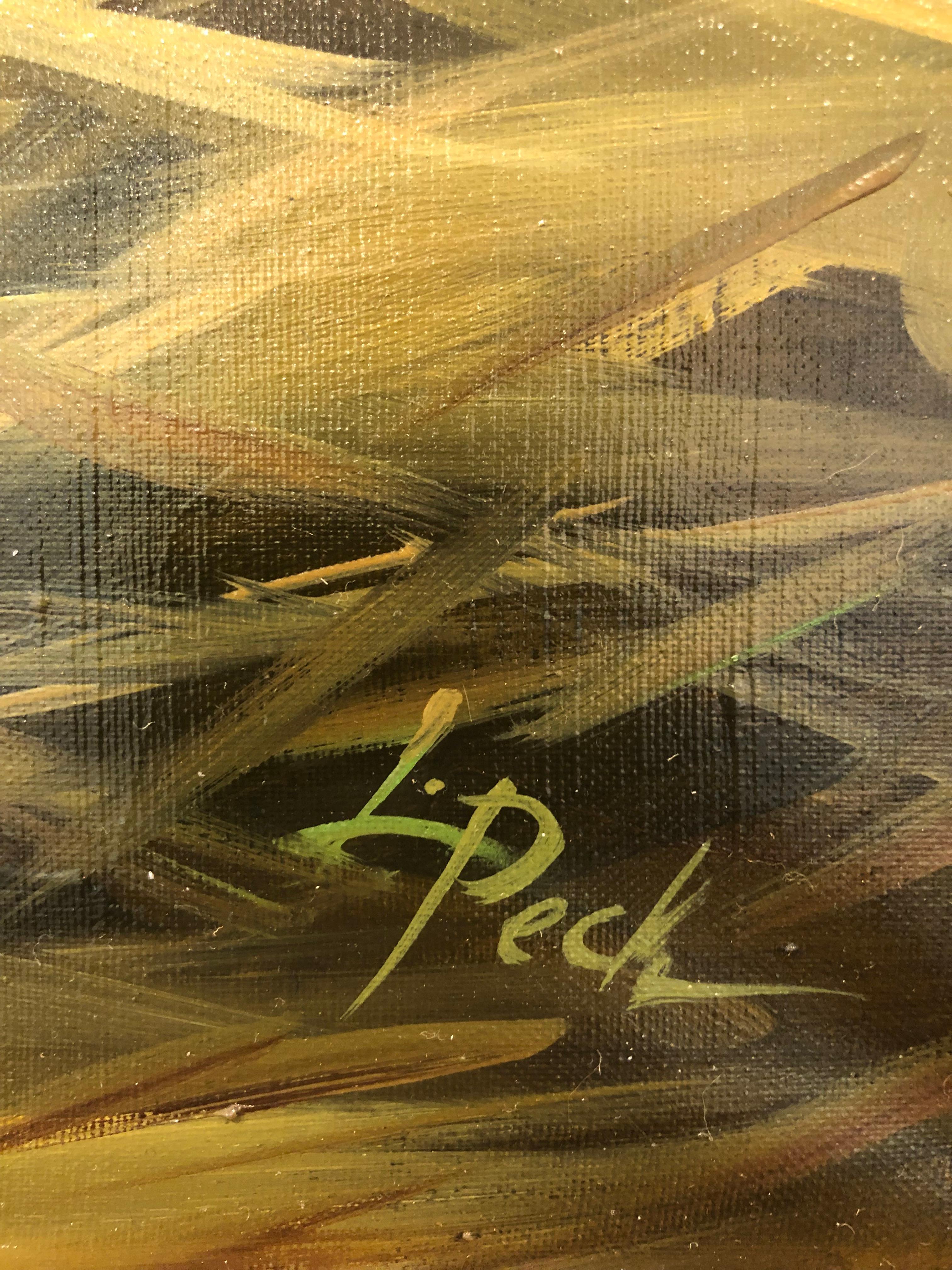 Leslie Peck, Peinture à l'huile Paysage de vache, 24x36, Paysage de ferme  en vente 4