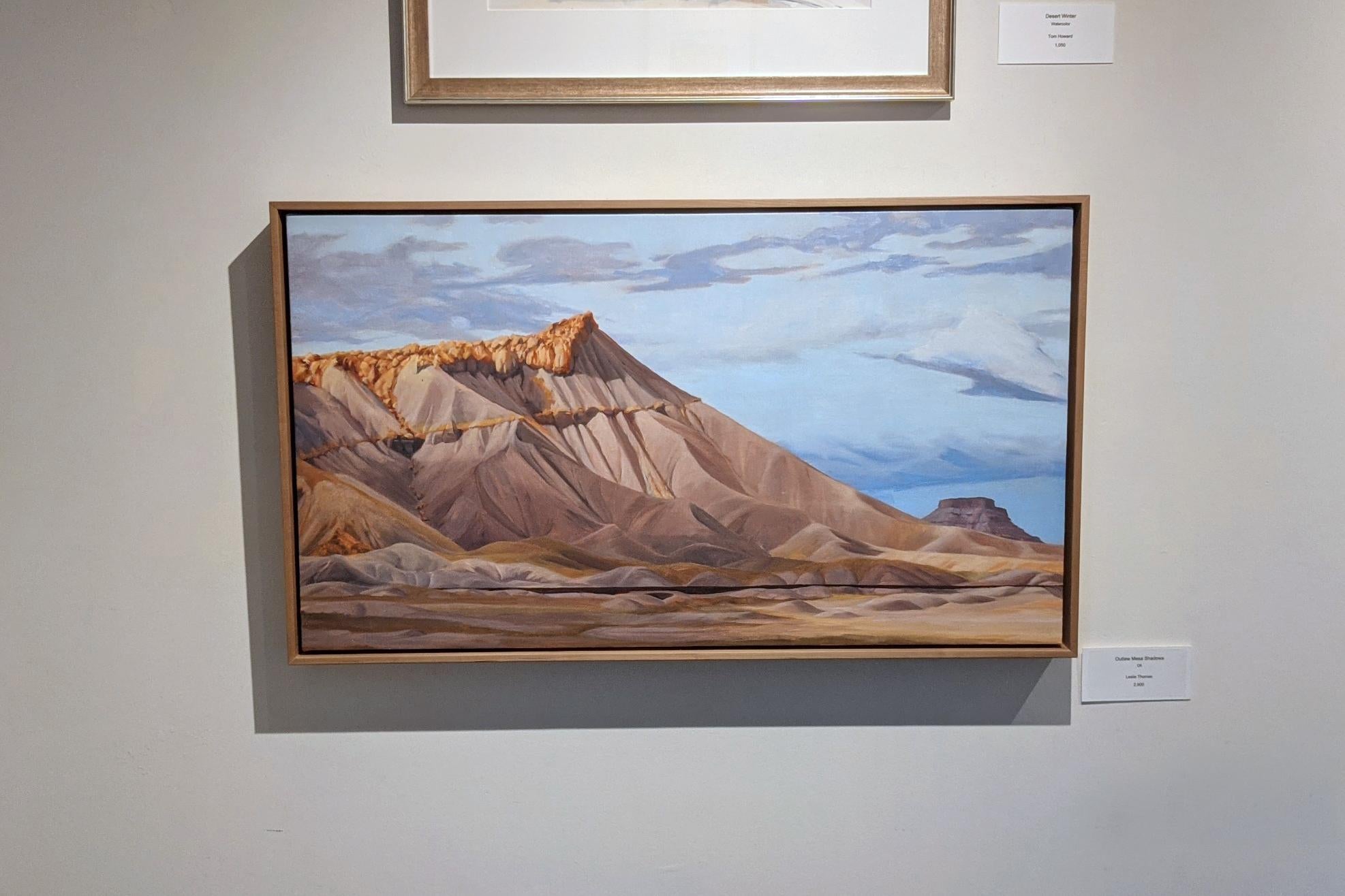 Outlaw Mesa Shadows - Painting by Leslie Thomas