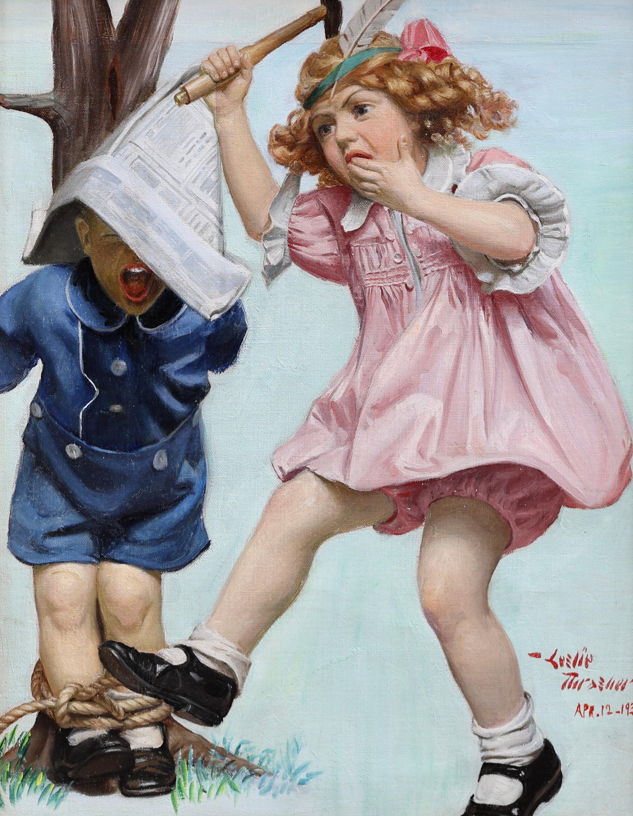 Enfants jouant avec les indiens, couverture du magazine Liberty