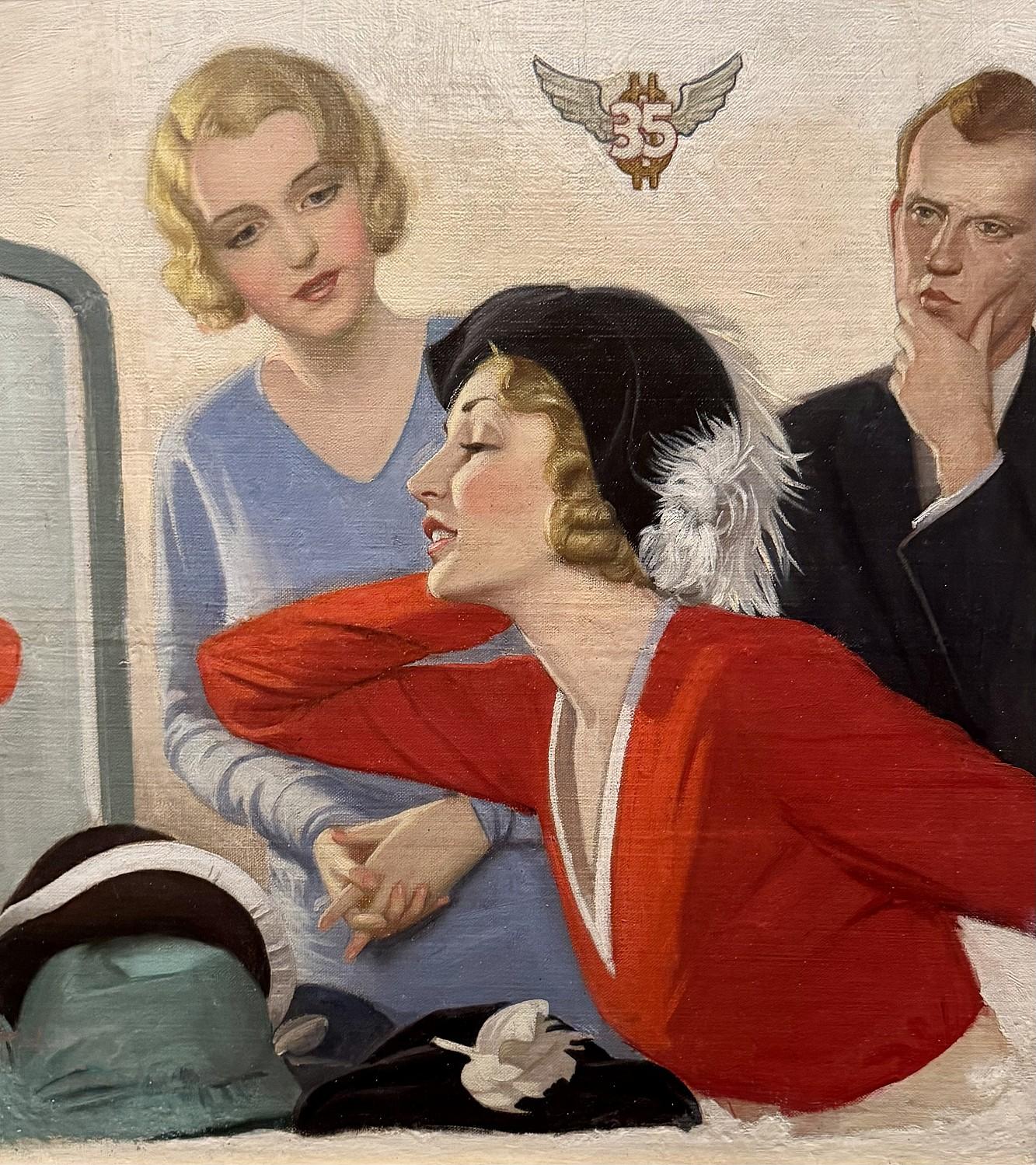 Figurative Painting de Leslie Thrasher - "La ropa hace al hombre" Portada original para la revista Liberty - For the Love o' Lil