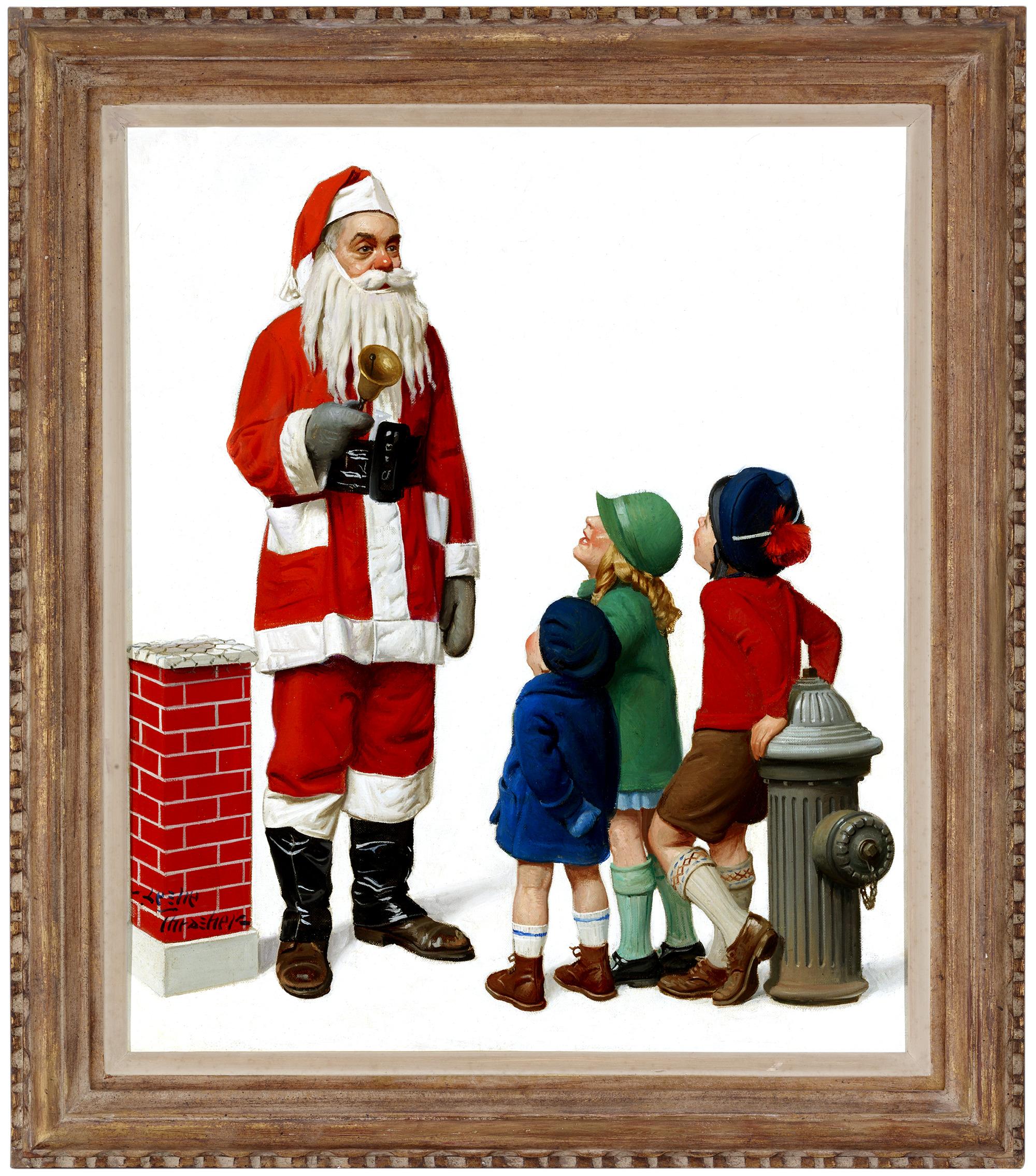 Santa - Other Art Style Painting by Leslie Thrasher