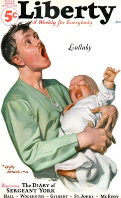 Leslie Thrasher, "The New Father" (Liberty Magazine Cover Illustration, 1928)