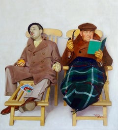 Two Men in Deck Chairs, Saturday Evening Post Cover