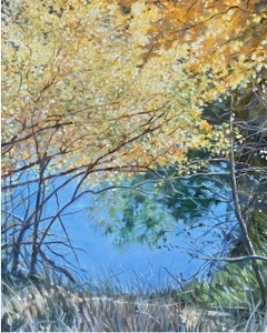 Aspens Along Estes Lake, Pintura, Óleo sobre lienzo