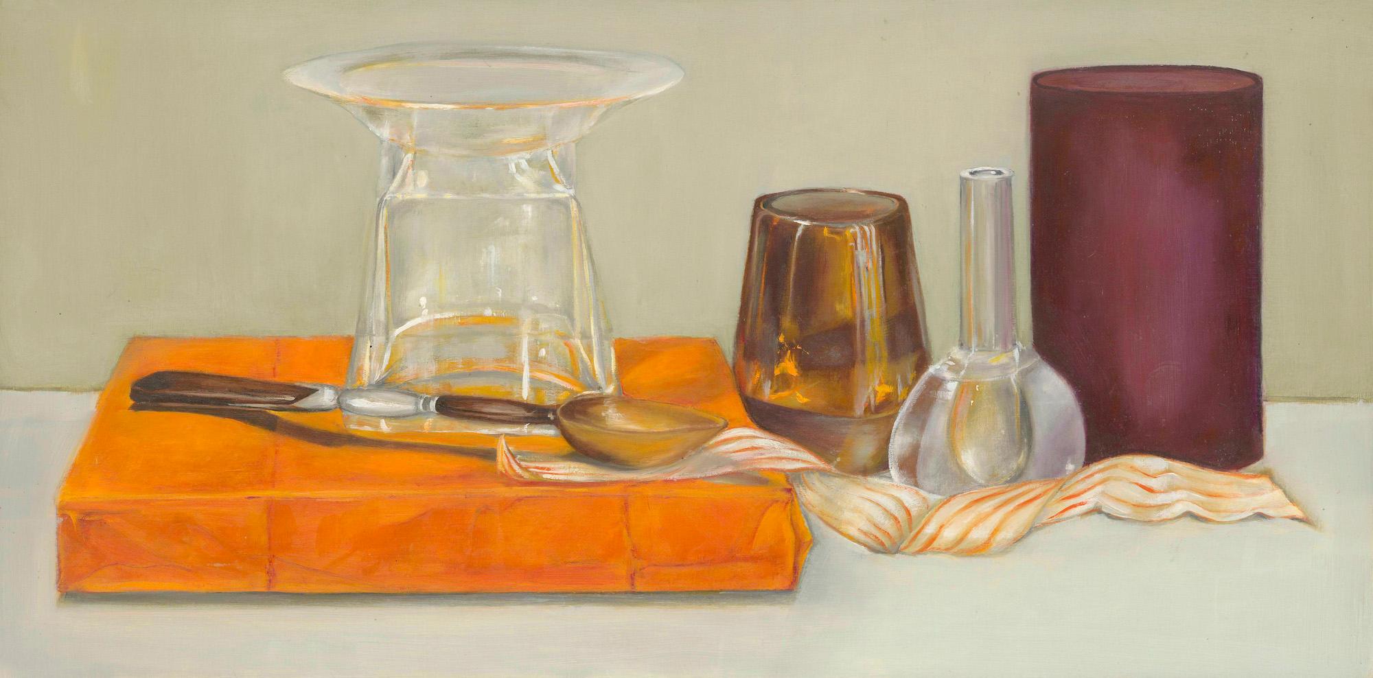 Leslie Winokur Still-Life Painting – Realistisches Stillleben, Gemälde, „Seemingly Ordinary #10“, 2022