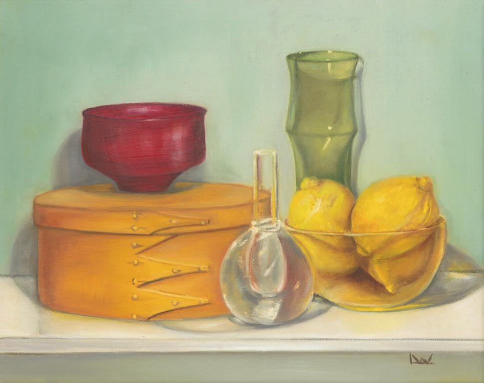 Still-Life Painting de Leslie Winokur - Pintura realista de bodegón, "Aparentemente ordinario nº 15" 2022