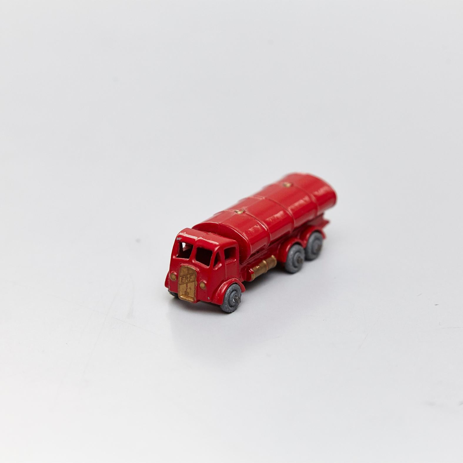 British Lesney Matchboxes Series Antique Metal Toy, Three Red Fire Trucks, circa 1950