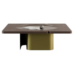 LESS Coffee Table in American Walnut Wood - 47.2 W x 43.3 D x 15.4 H in