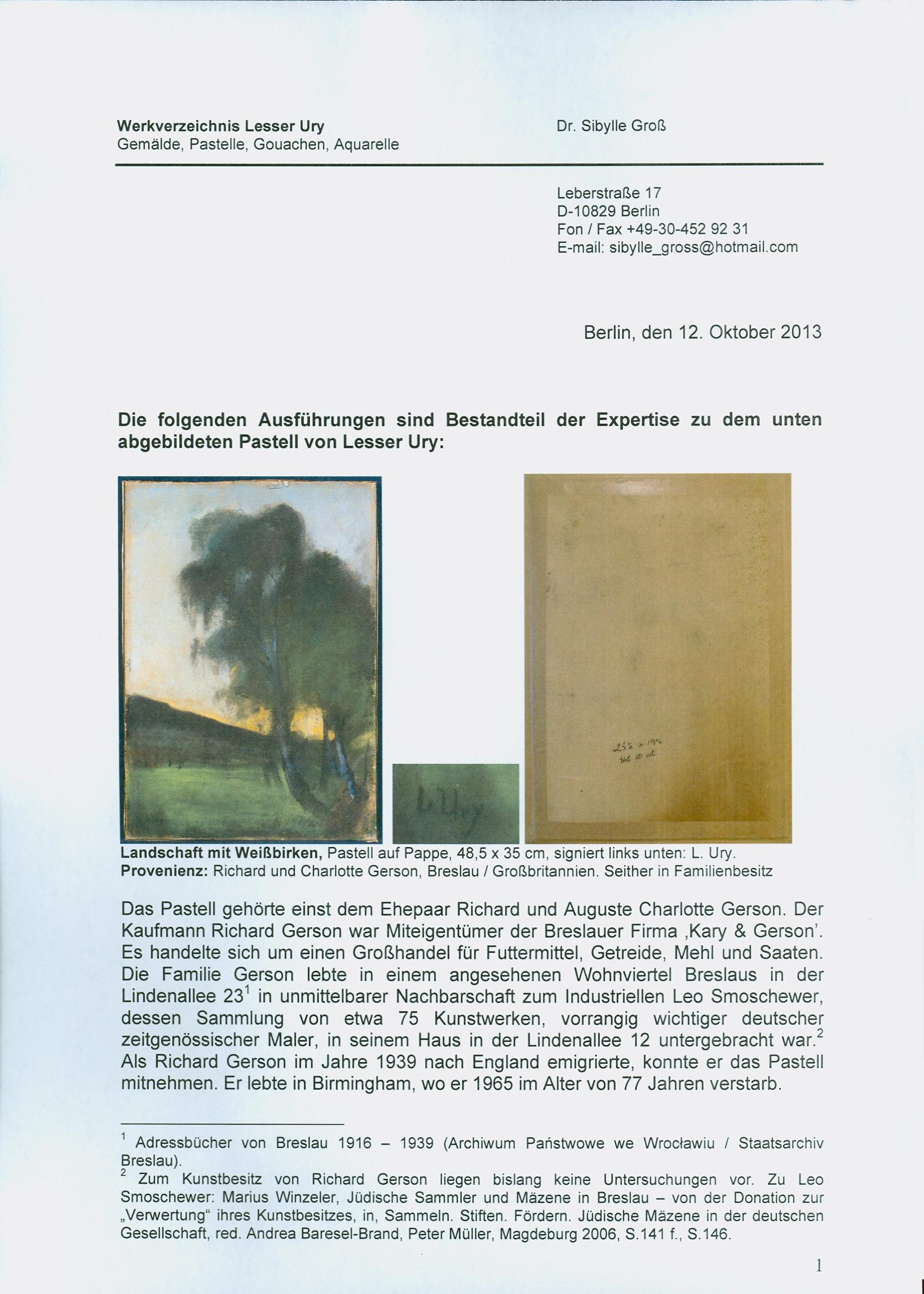 Lesser Ury Pastel 