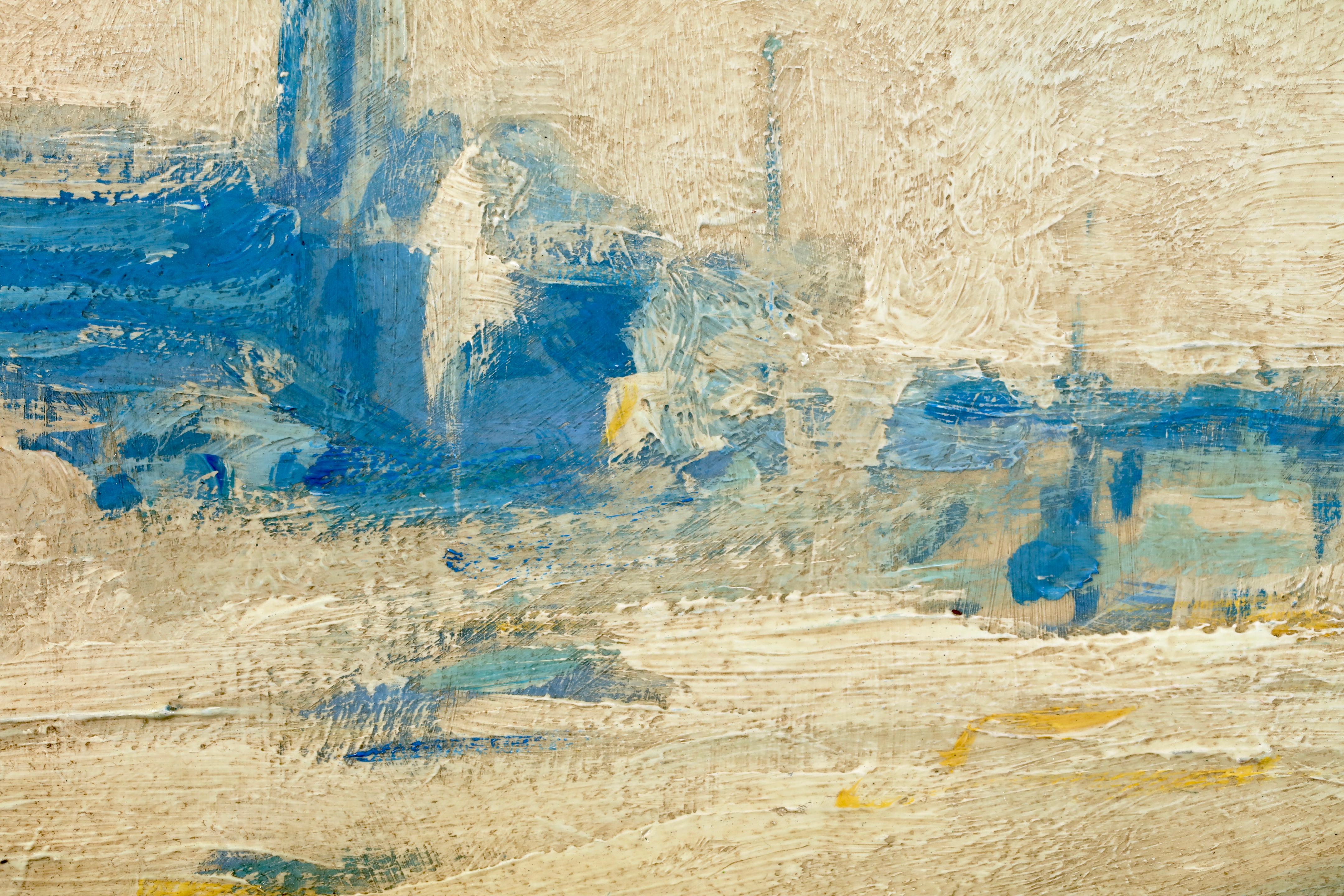 Rain on the embankment - London - Impressionist Landscape Oil by Lesser Ury im Angebot 7