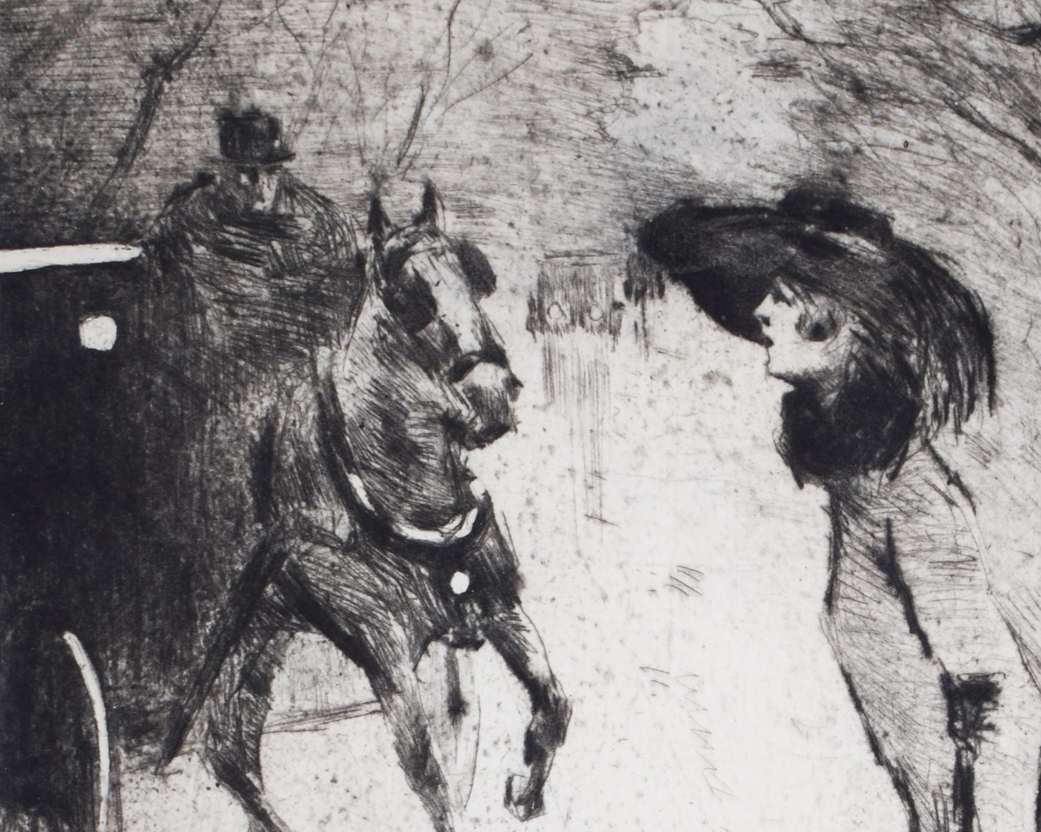 Cette gravure et pointe sèche originale est signée à la main au crayon par l'artiste 