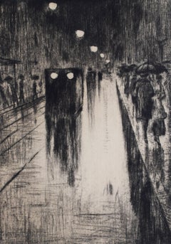 Leipzigerstraße in the Rain - German Impressionism Berlin