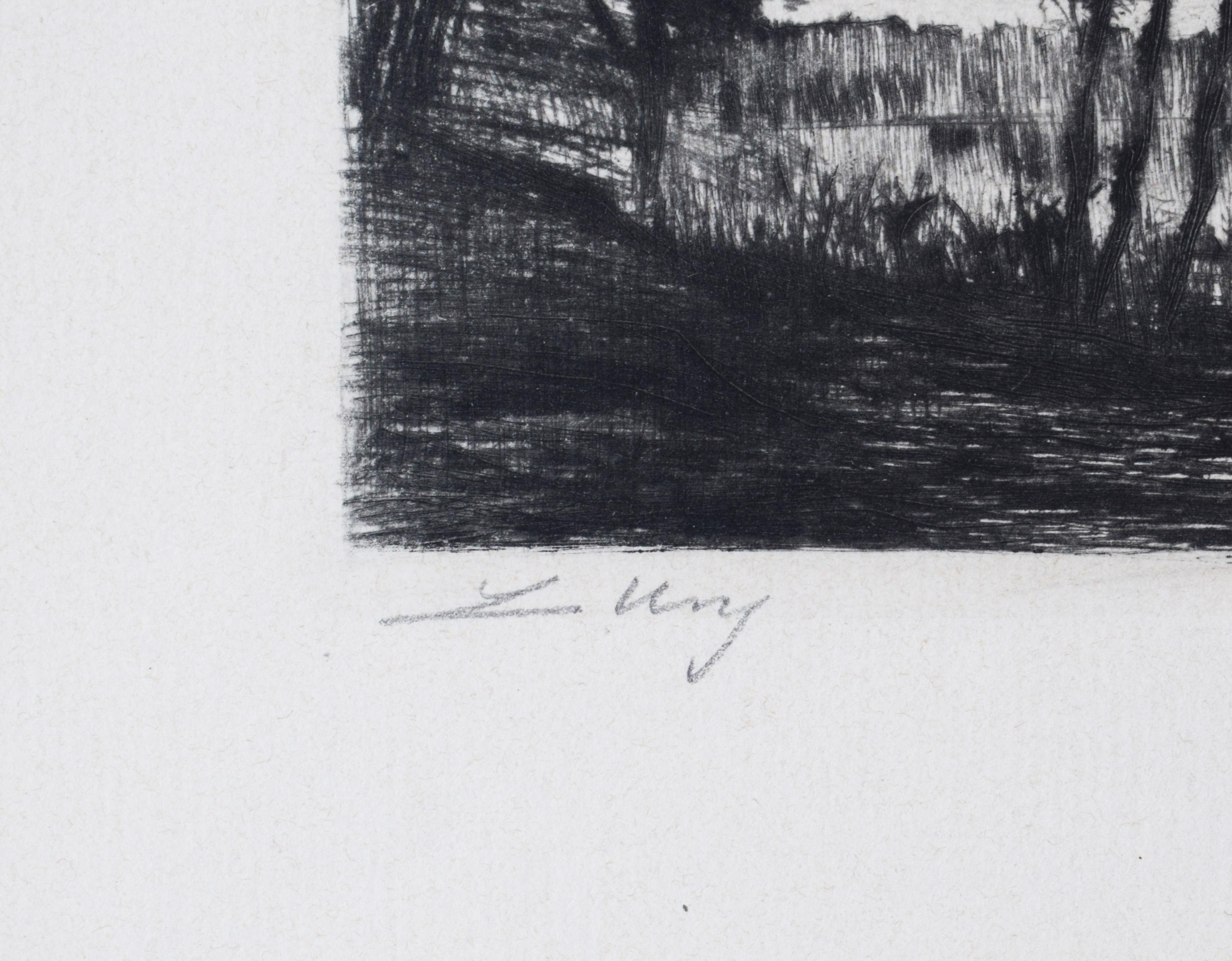 Trees on the Shore of Grunewaldsee, from: Berlin Impressions - German Berlin - Impressionist Print by Lesser Ury