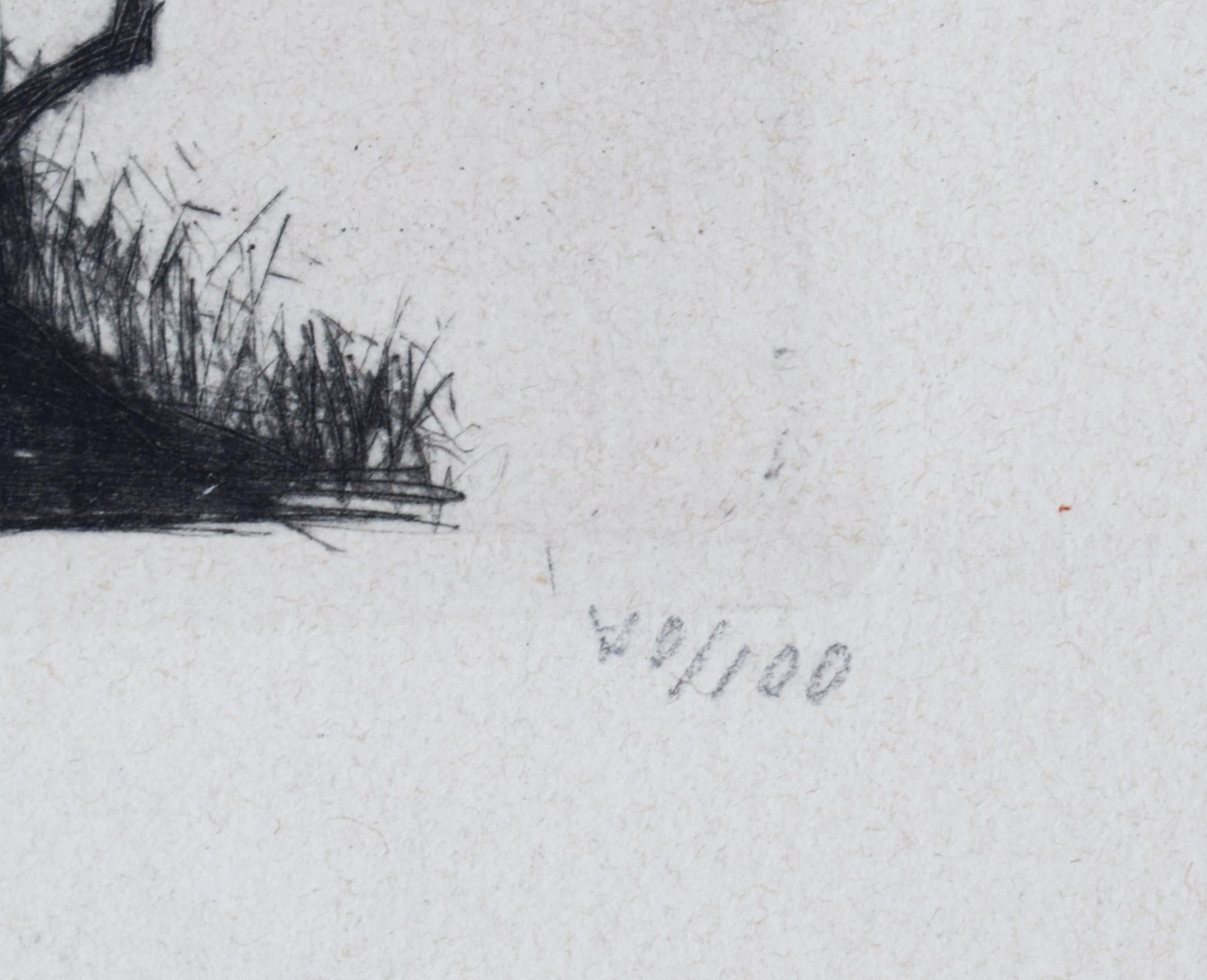 This original etching and drypoint is hand signed in pencil by the artist 