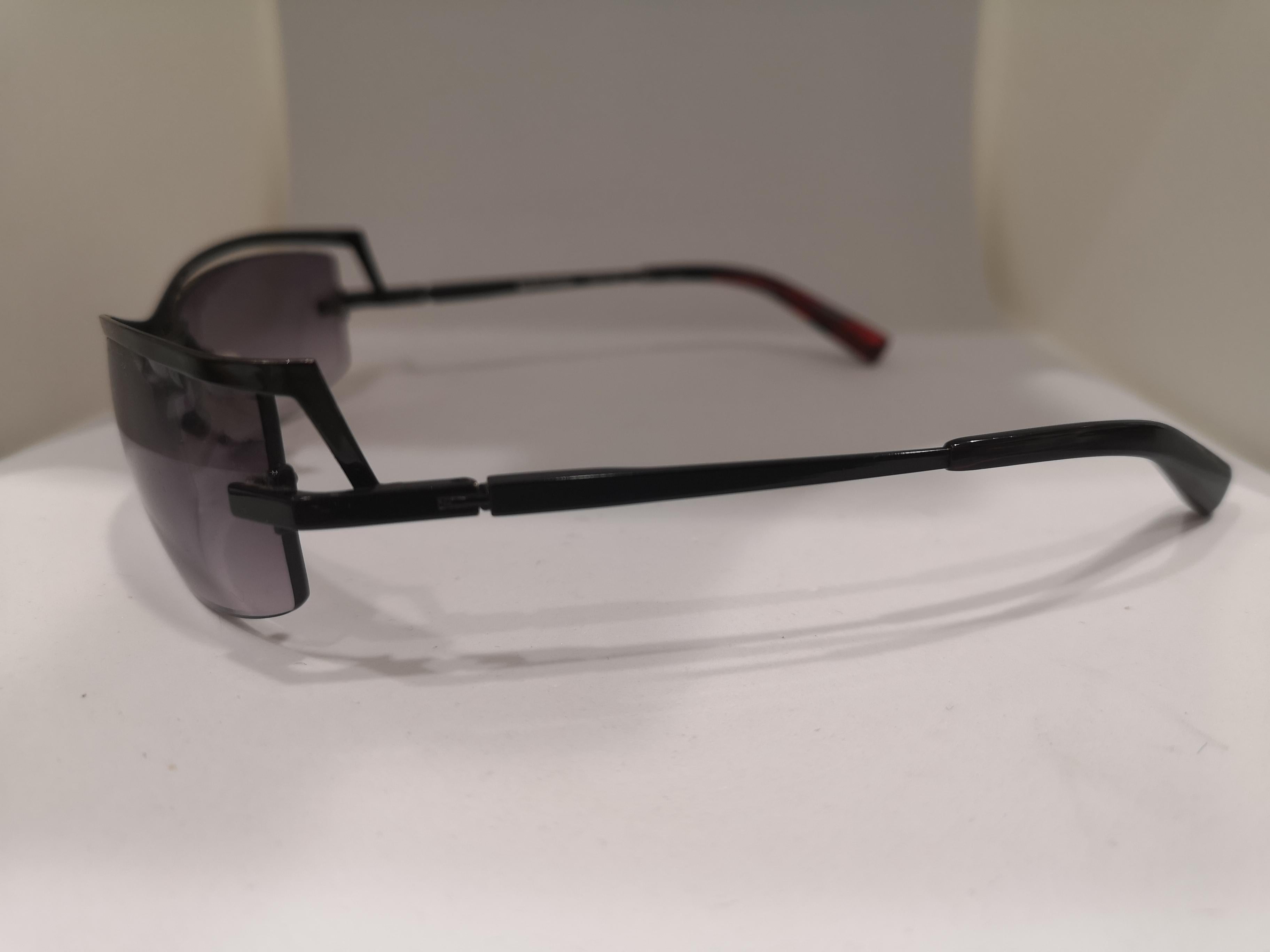 Gray Lessthanhuman purple lens sunglasses