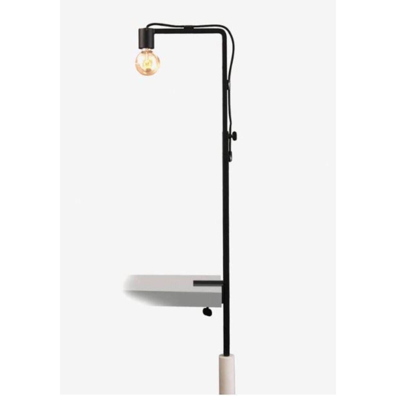 Lest desk lamp by RADAR
Design: Bastien Taillard
Materials: Metal, fabric, Carrara marble.
Dimensions: W 5 x D 30 x H 93-155 cm

All our lamps can be wired according to each country. If sold to the USA it will be wired for the USA for