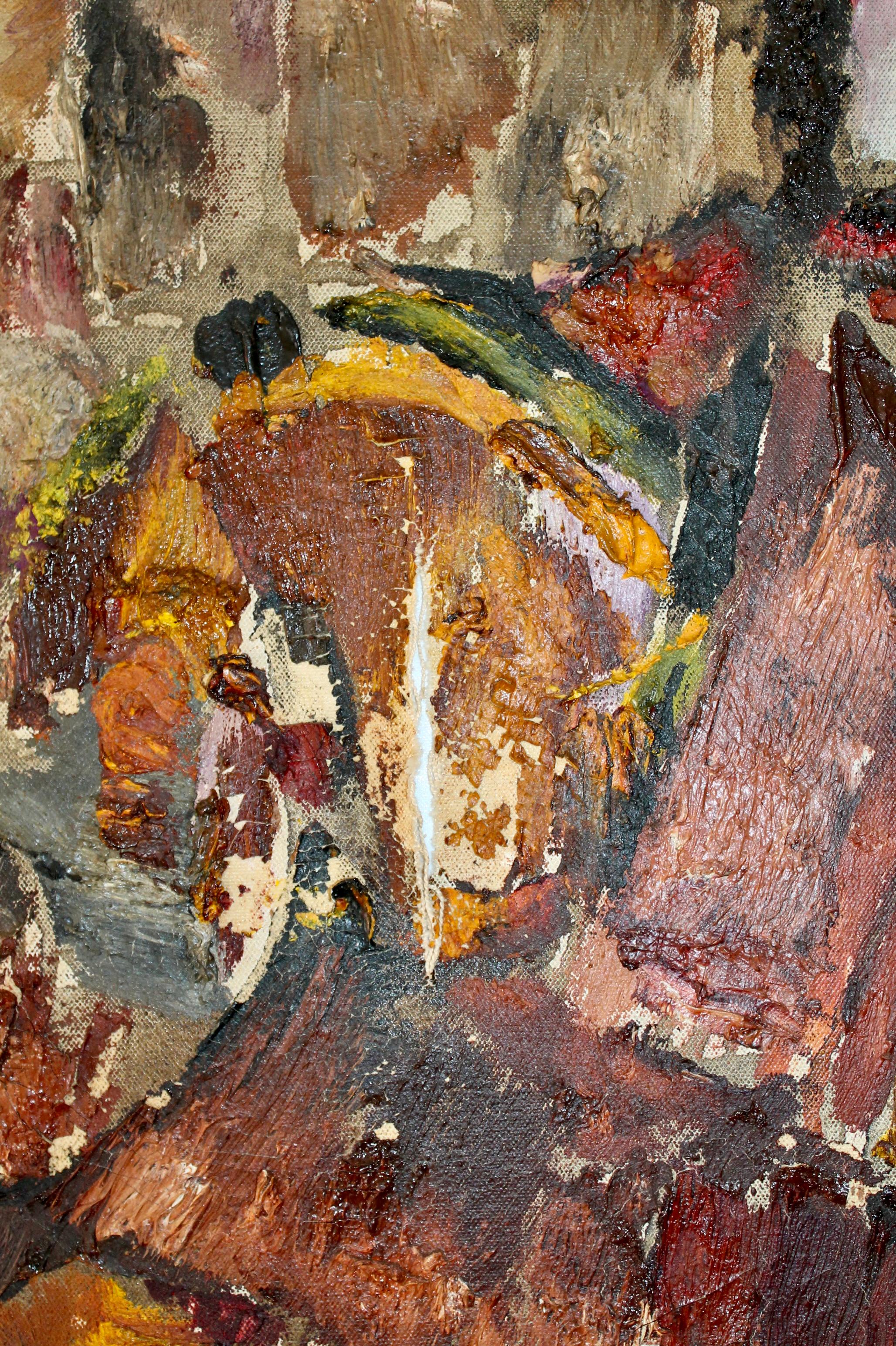 Mid-20th Century Lester Elliot 1955 Oil/Canvas 'Genesis' For Sale