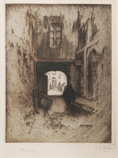 Rue Eginhard, Grabado impresionista firmado por Lester George Hornby