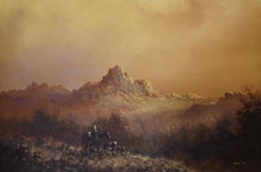 "LOST AND FOUND" CATTLE STRAYS IN WEST TEXAS. WESTERN COWBOY COWS. FRAME 30 X 42