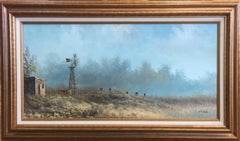 "Herefords Grazing"  West Texas Western Painting.