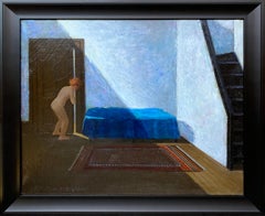 Who's There, Social Realist Scene, Interior with Nude Figure