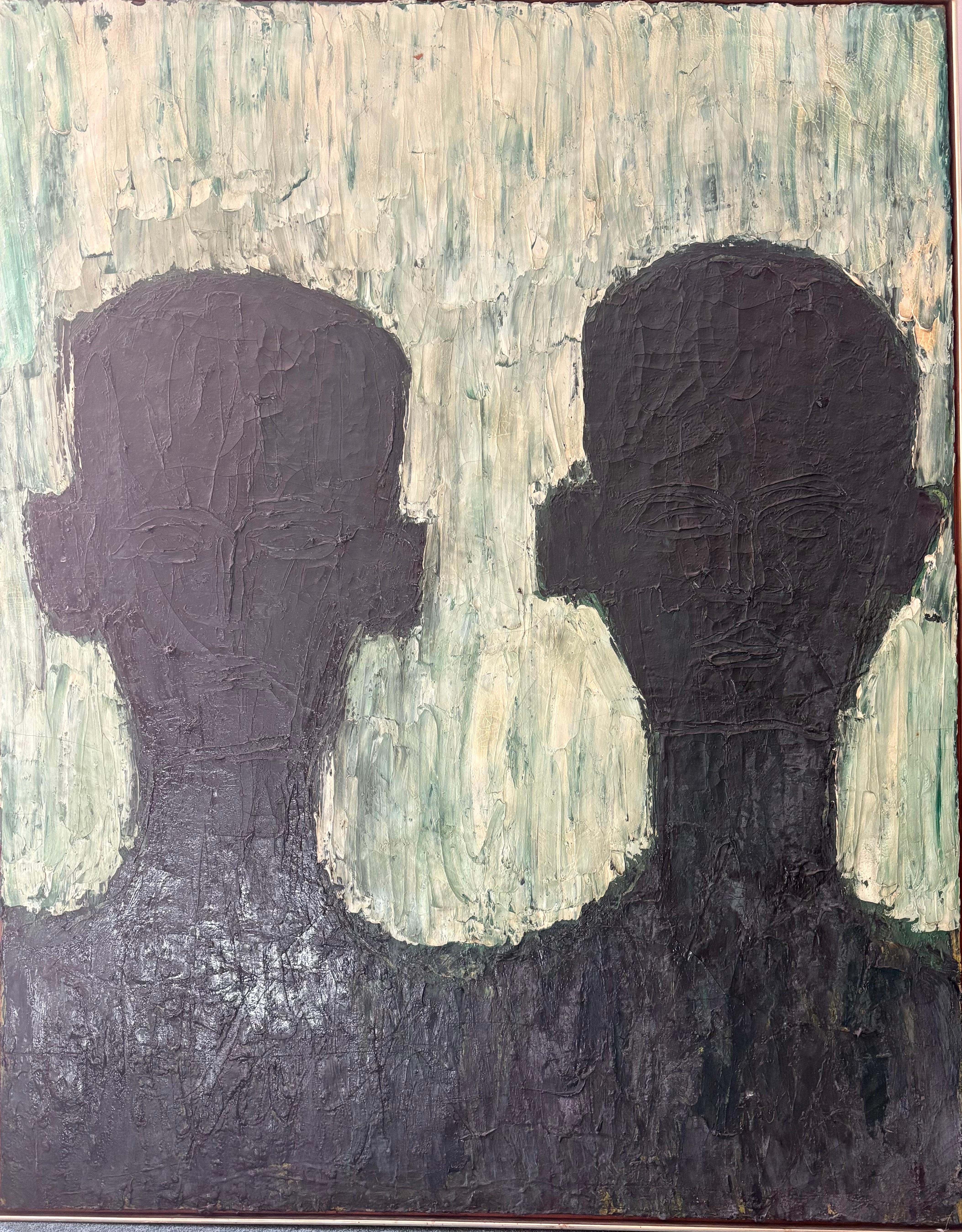 “Green twins” - Painting by Lester Johnson