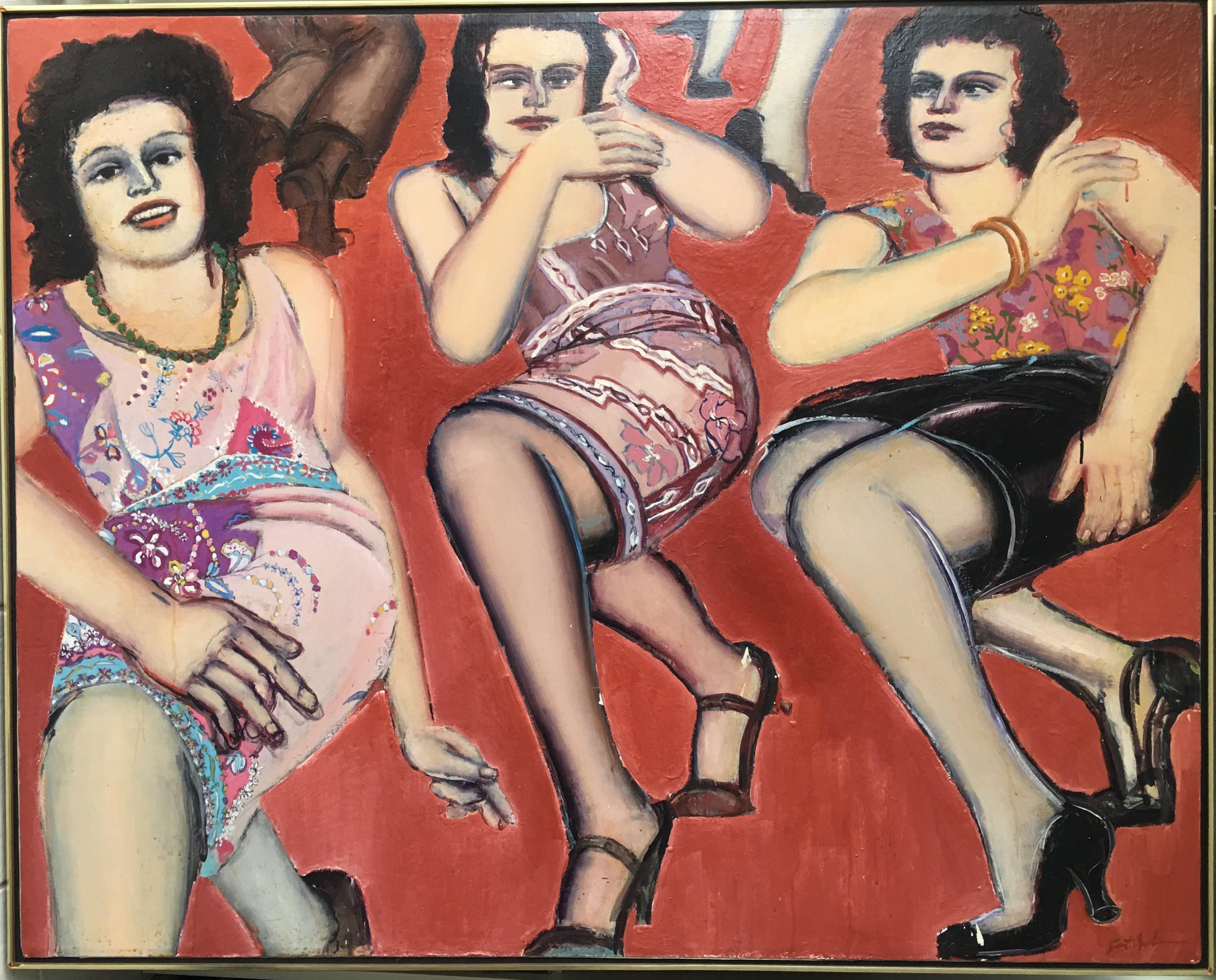 Three Women  - Painting by Lester Johnson