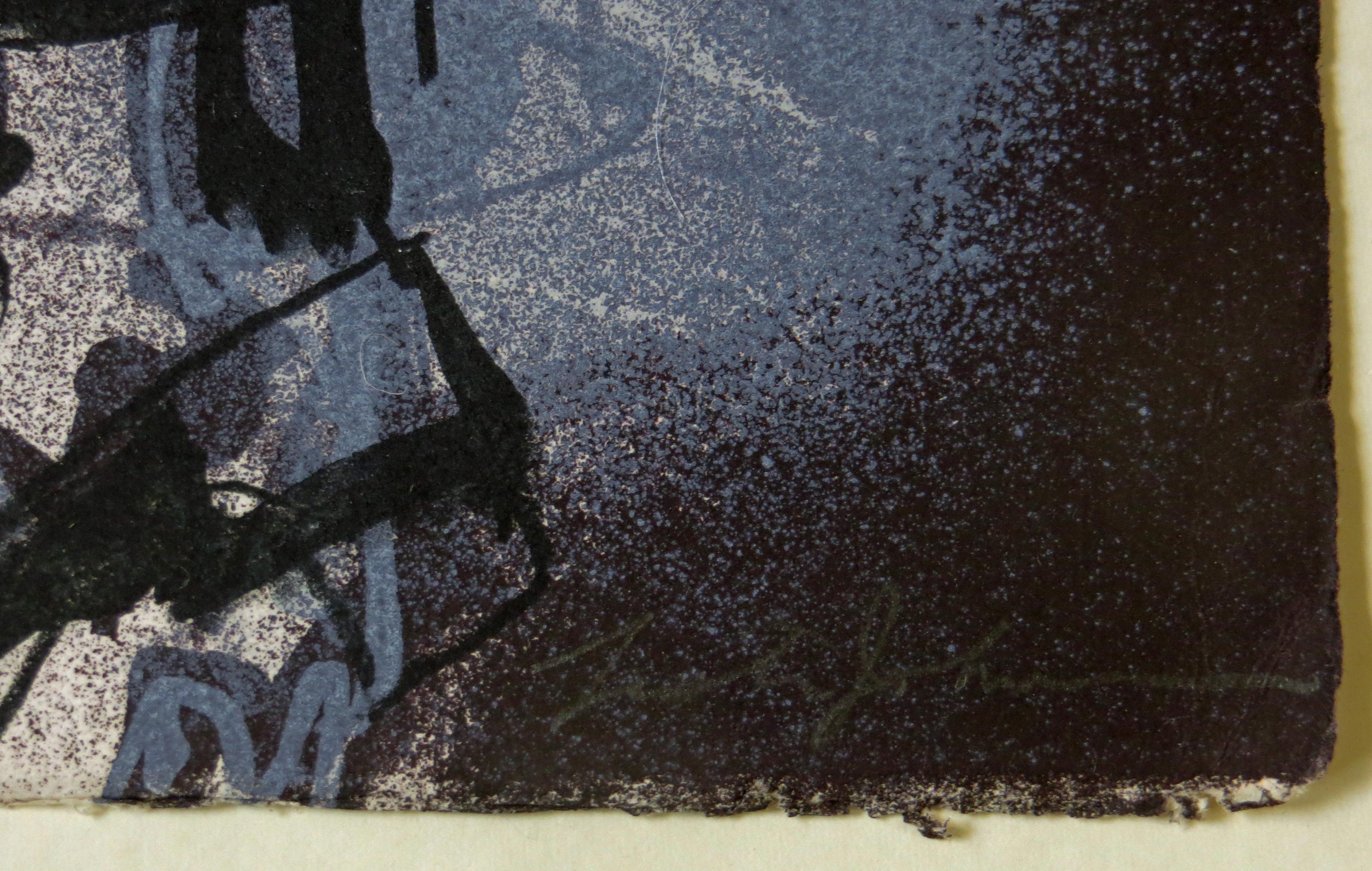 Escena callejera frontal - Print Expresionista de Lester Johnson