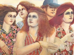 GROUP WALKING 1982 NYC Exhibition Poster, Fashionable Women Auburn Hair