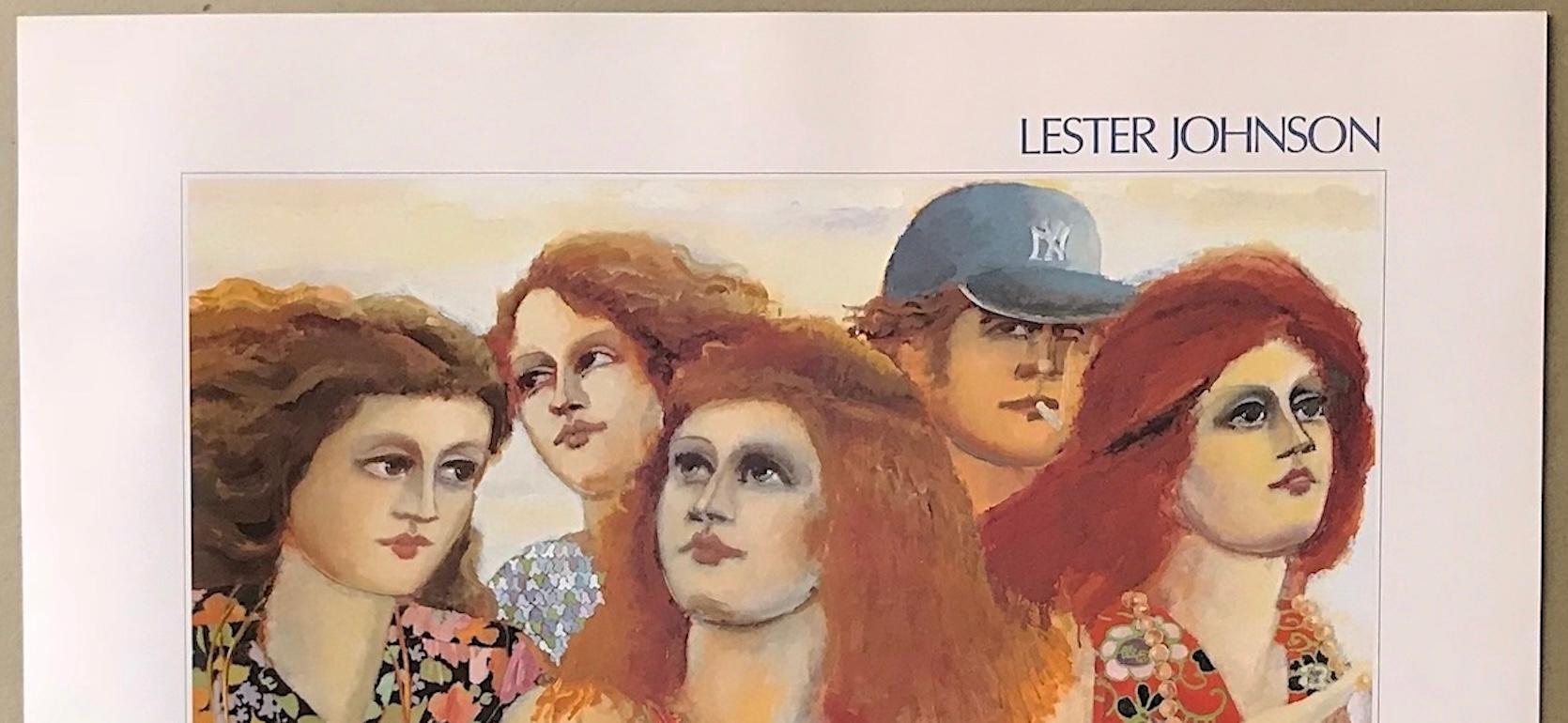 GRUPO WALKING 1982 NYC Cartel de exposición, Mujeres a la moda pelo castaño rojizo en venta 3