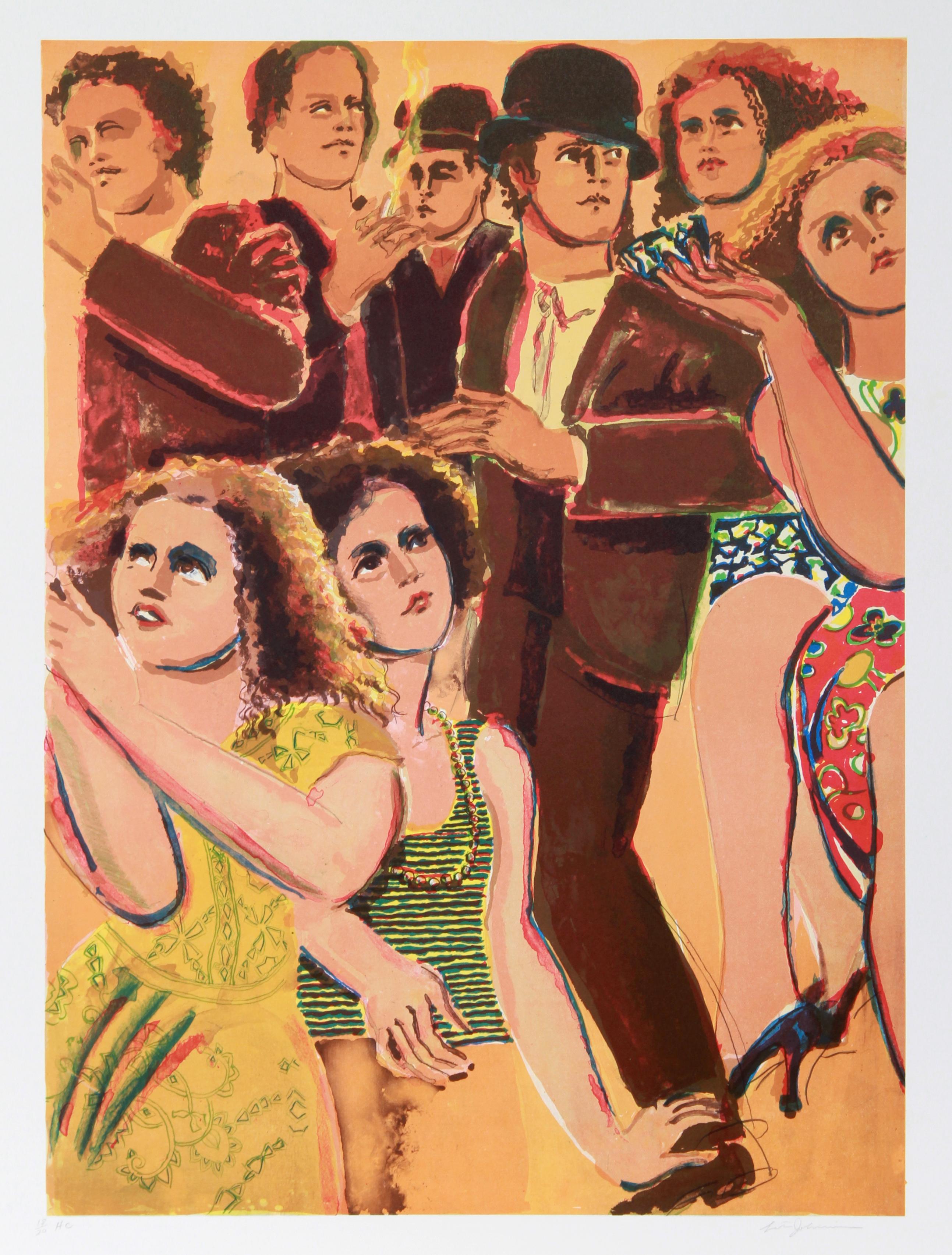 New York Dancers, Lithograph by Lester Johnson