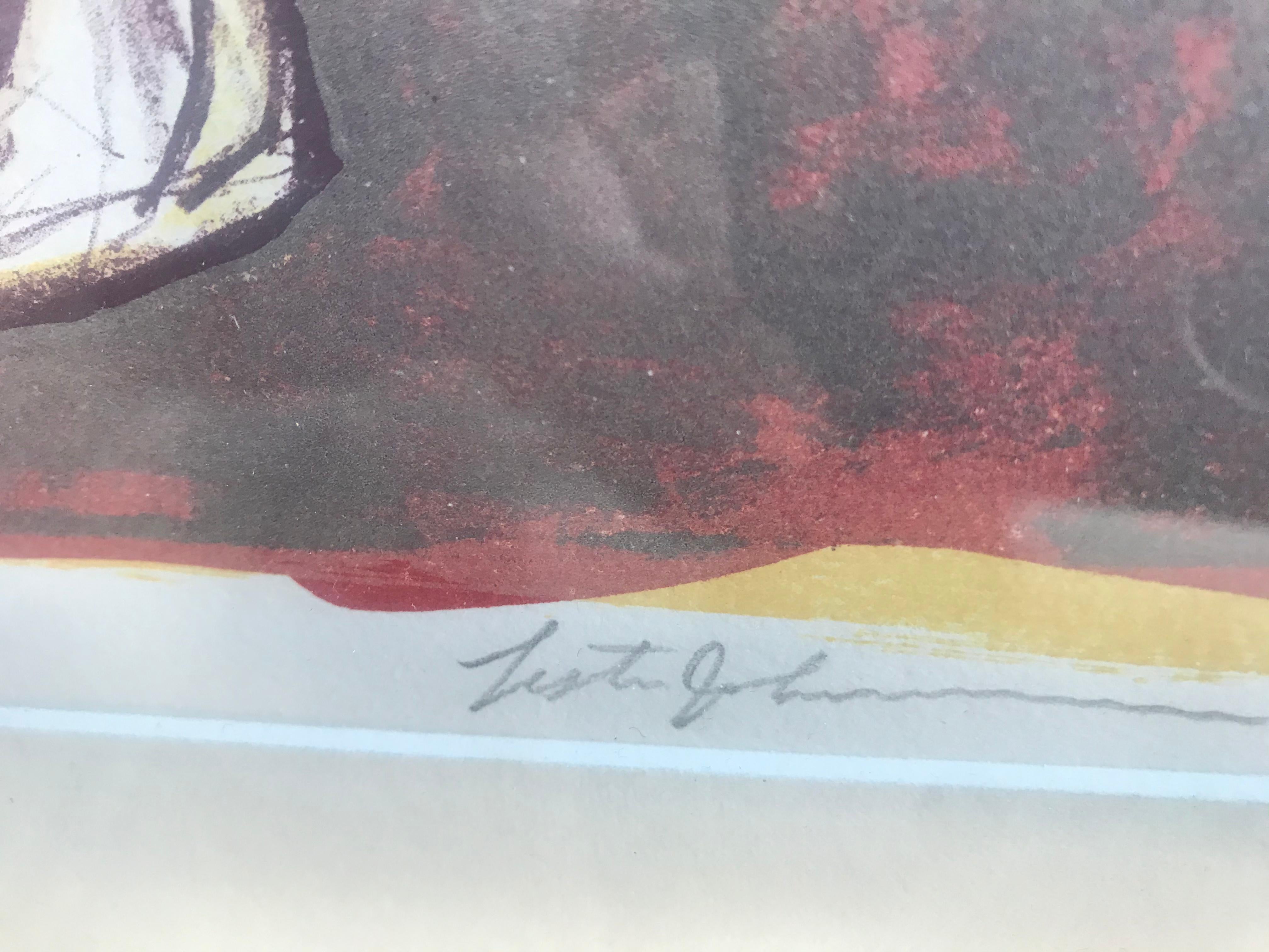 Lester Johnson Siebdruck „Midtown“ Bleistift Signiert und nummeriert 19/50 1