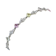 Lester Lampert and Royal Asscher Natural Sapphire & Diamond Bracelet in 18kt WG