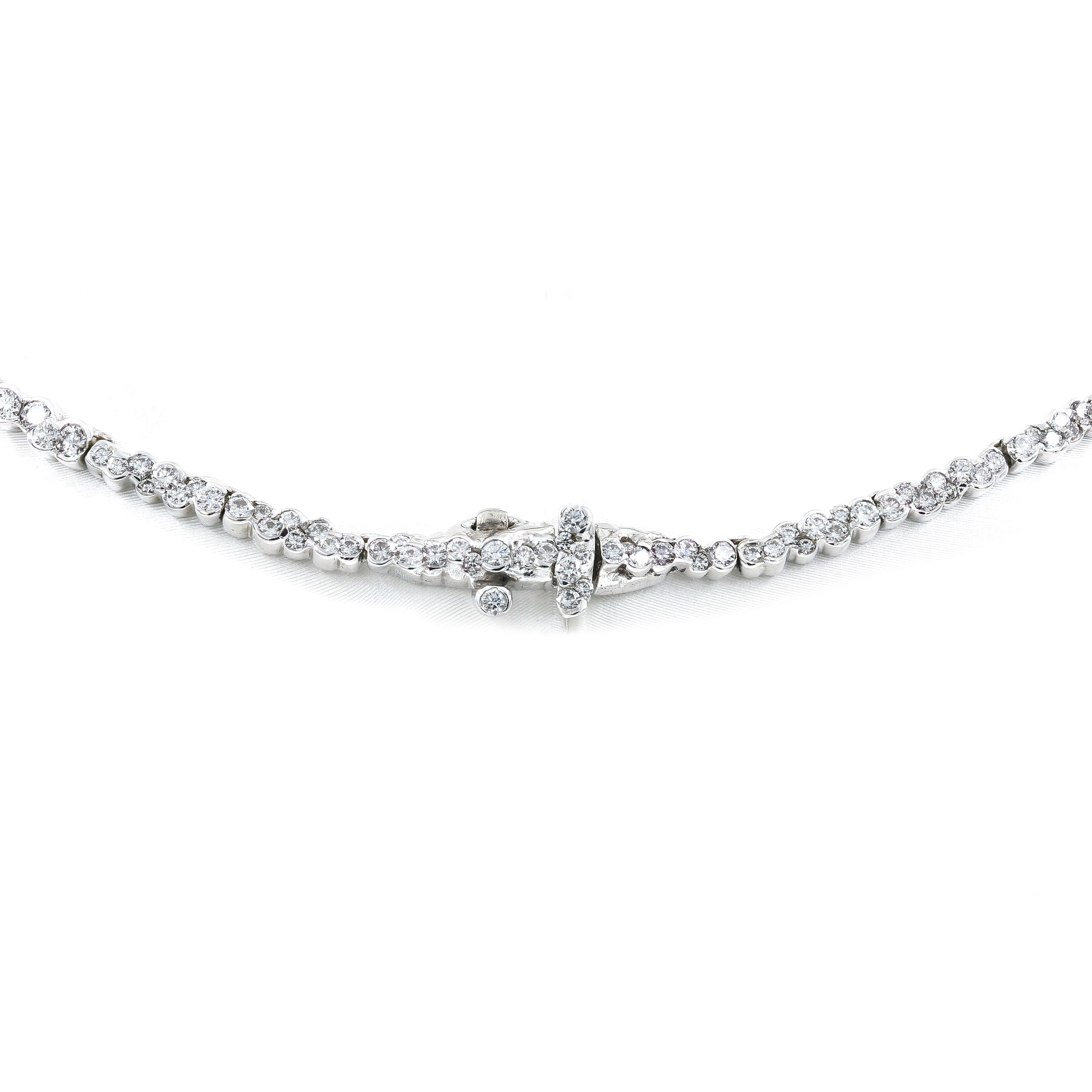 Contemporary Lester Lampert Original CumuLLus Cellebration Diamond Necklace in 18 Karat WG